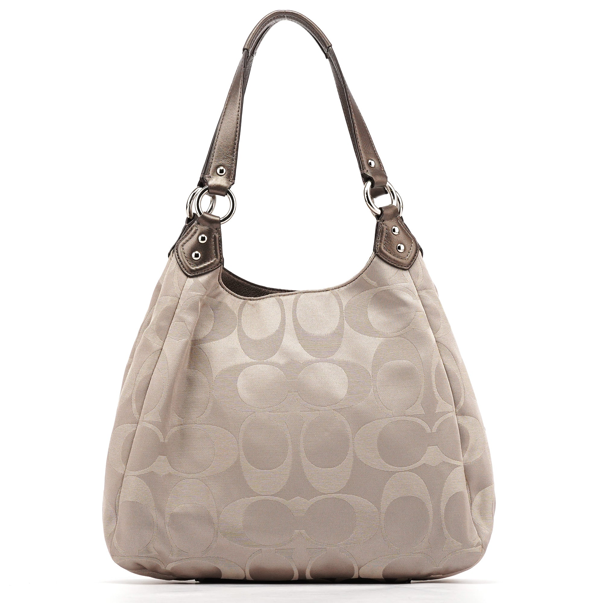 F24742 Beige Metallic Leather Soho Tote Bag