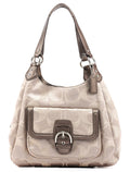 F24742 Beige Metallic Leather Soho Tote Bag