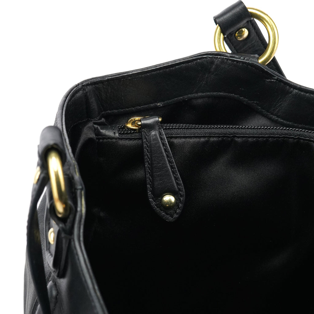 F24961 Black Leather Soho Tote Bag