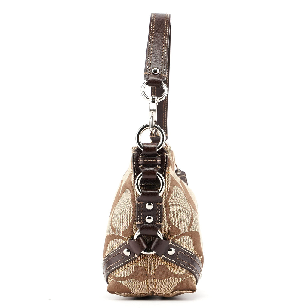 F42780 Beige Signature C Hobo Shoulder Bag