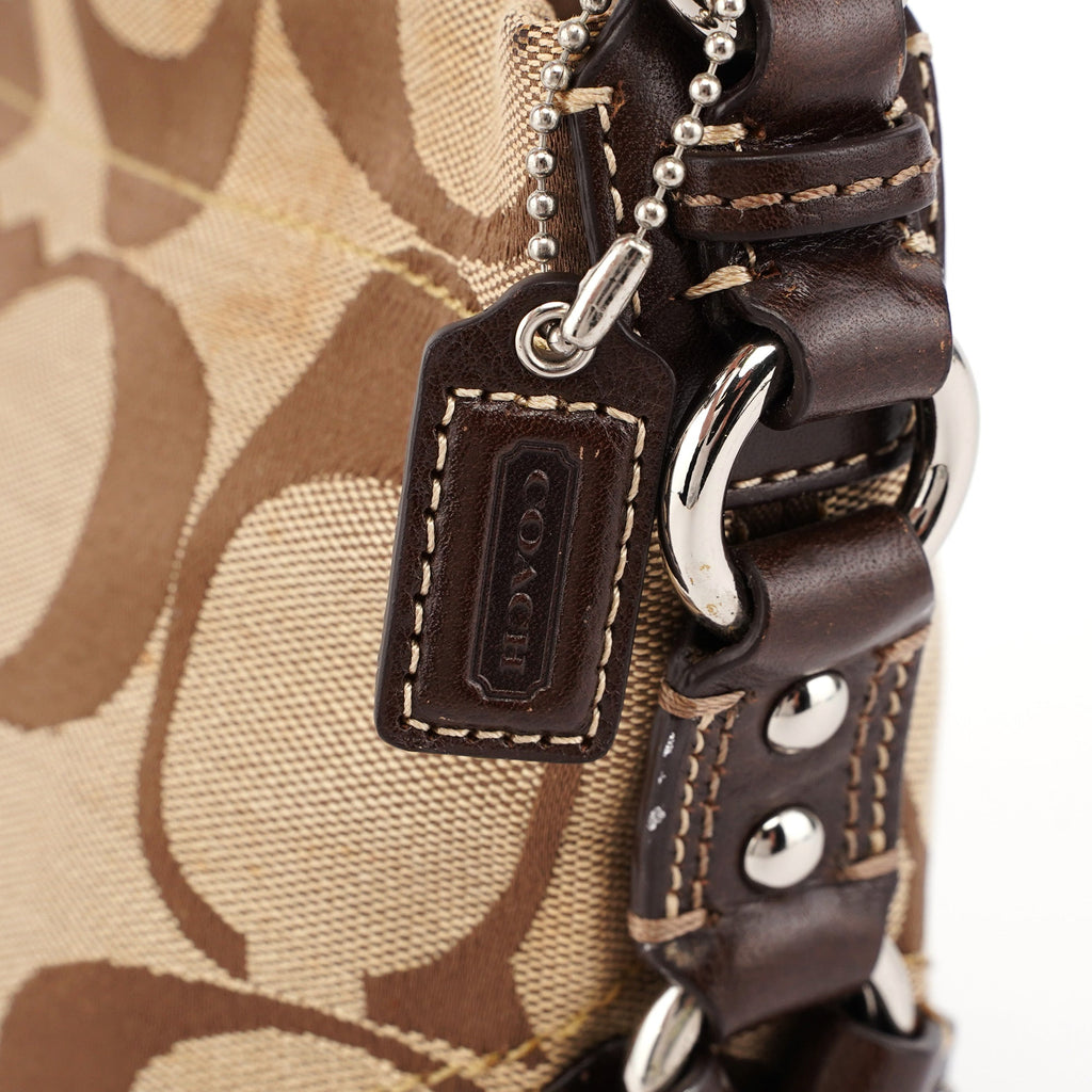 F42780 Beige Signature C Hobo Shoulder Bag