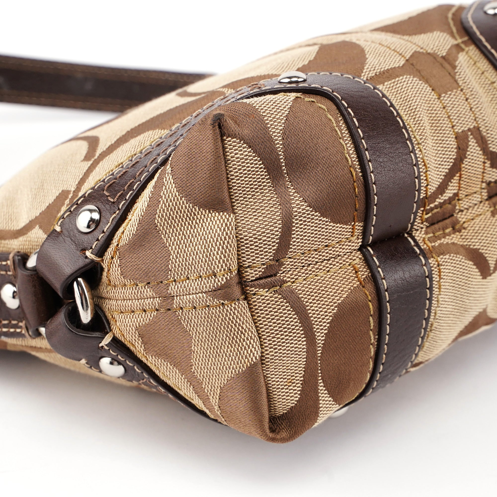 F42780 Beige Signature C Hobo Shoulder Bag