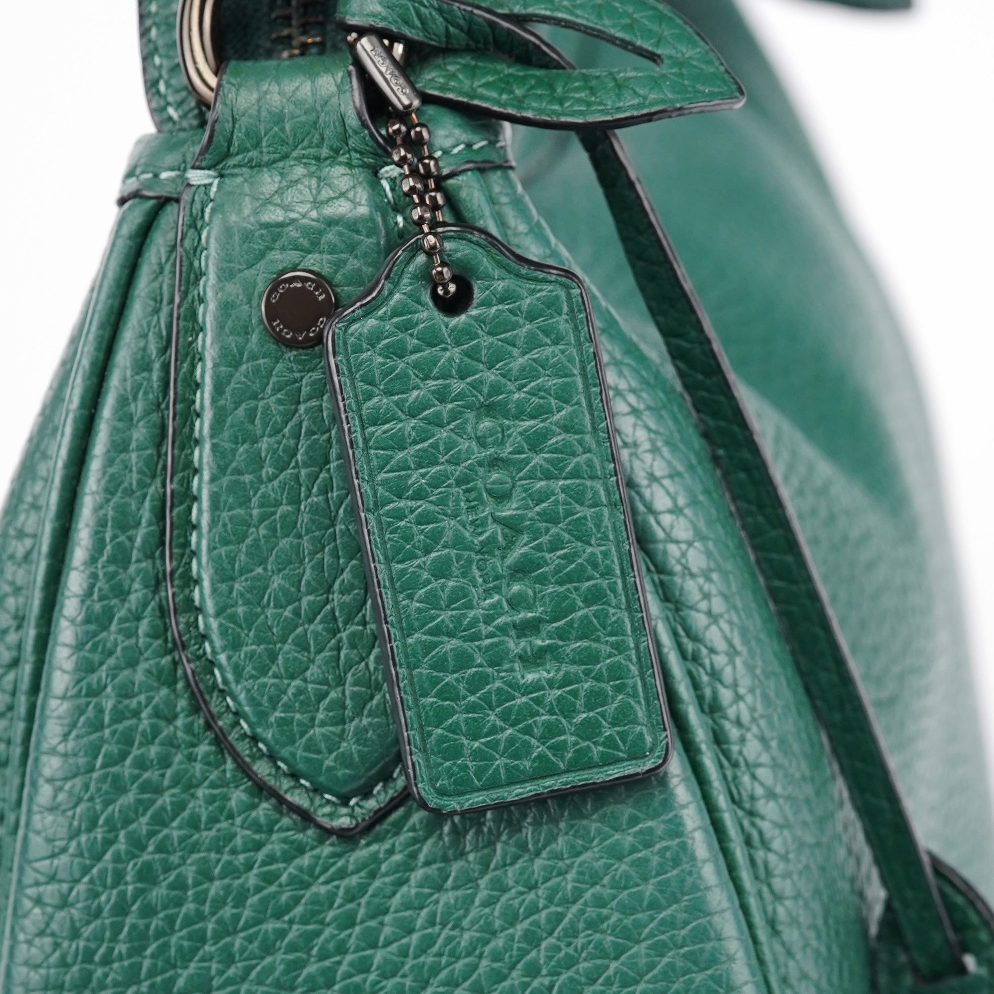 Green Pebbled Leather 2-Way Shoulder Bag
