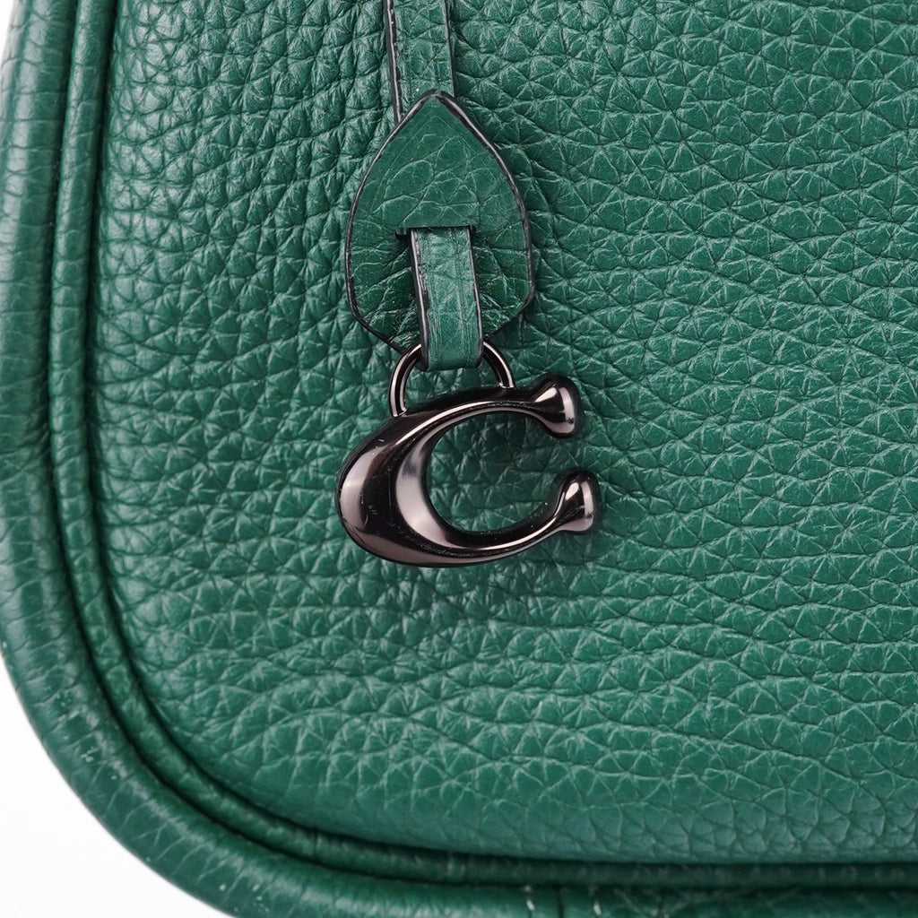 Green Pebbled Leather 2-Way Shoulder Bag