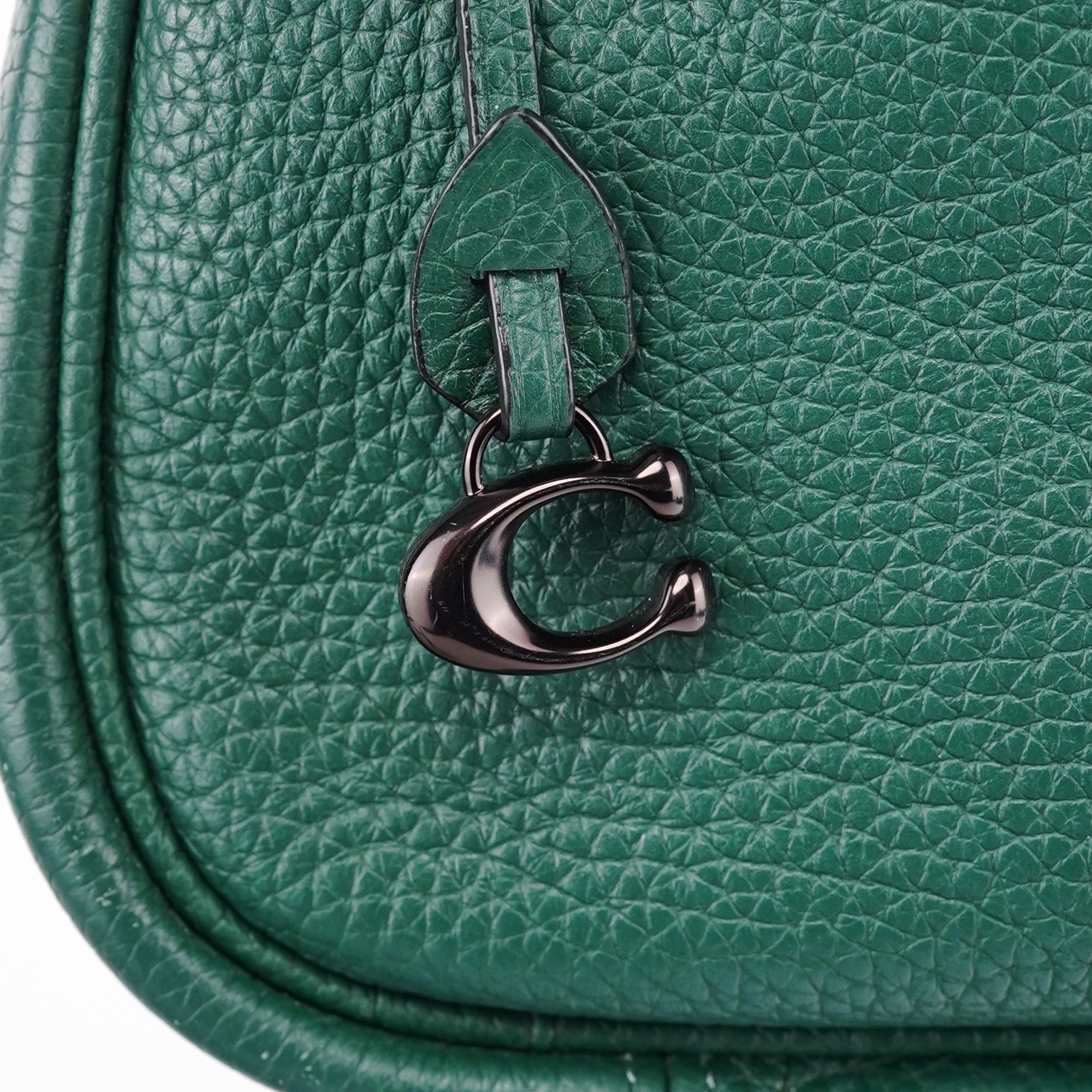 Green Pebbled Leather 2-Way Shoulder Bag