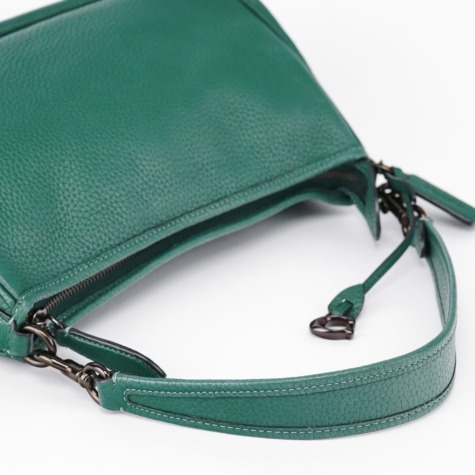 Green Pebbled Leather 2-Way Shoulder Bag