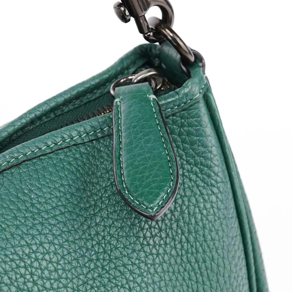 Green Pebbled Leather 2-Way Shoulder Bag