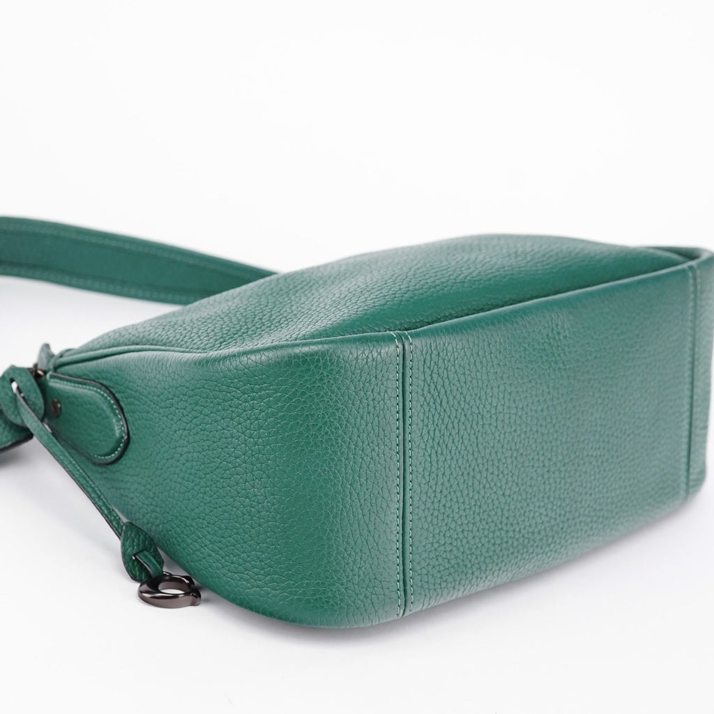 Green Pebbled Leather 2-Way Shoulder Bag