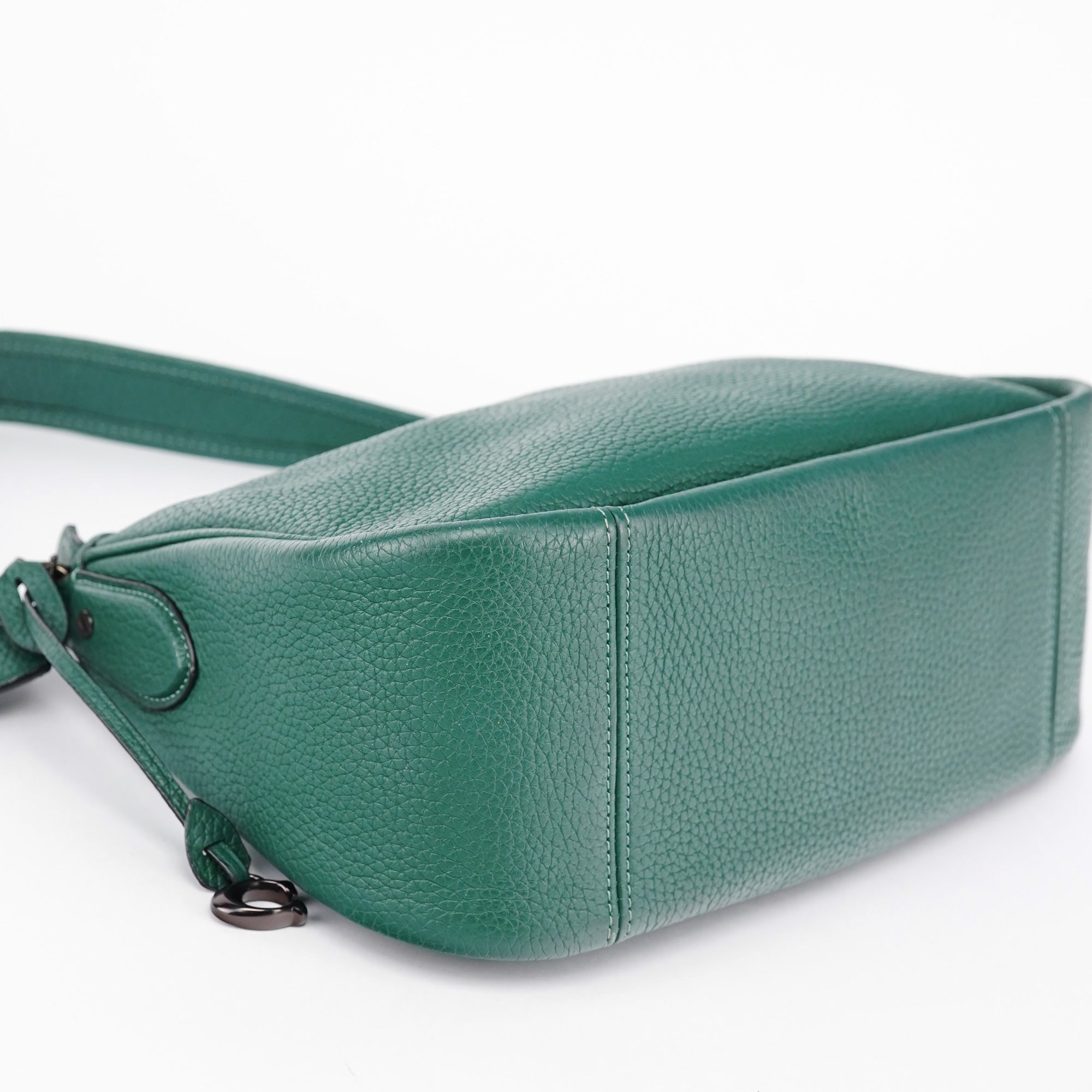 Green Pebbled Leather 2-Way Shoulder Bag