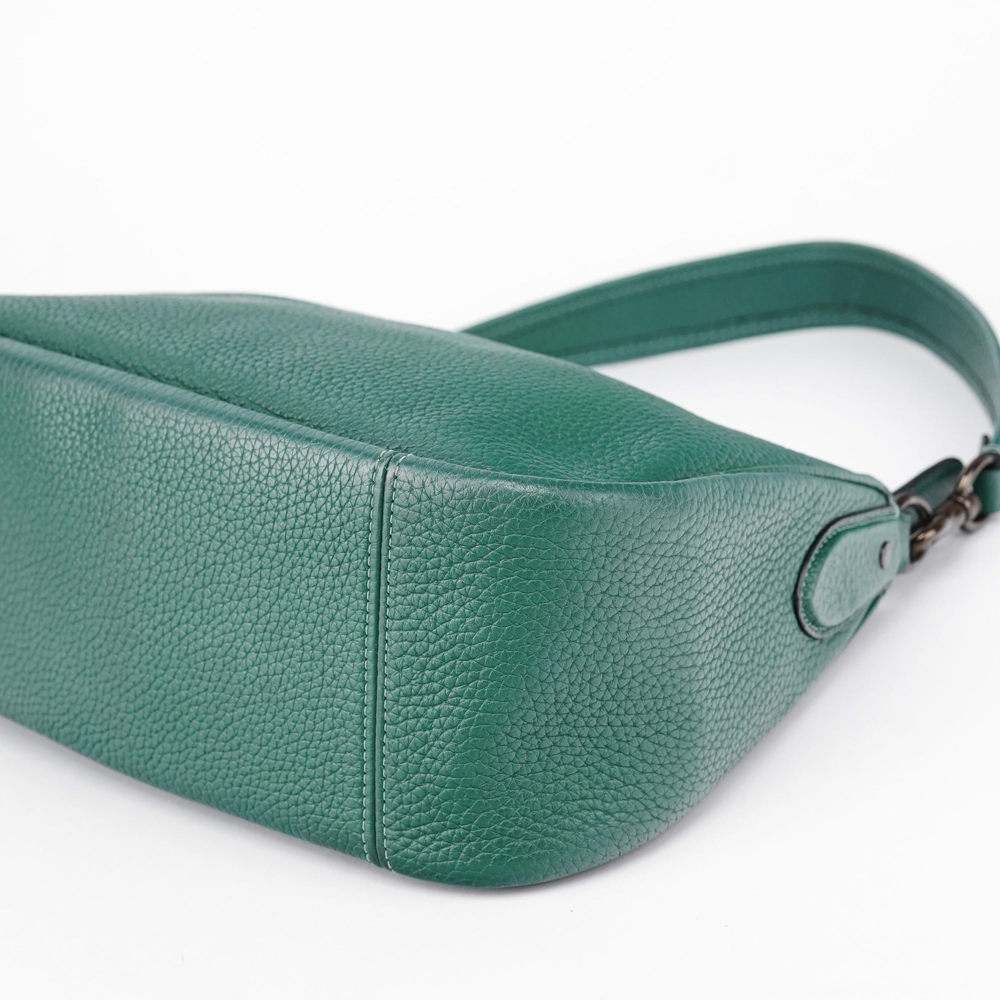 Green Pebbled Leather 2-Way Shoulder Bag