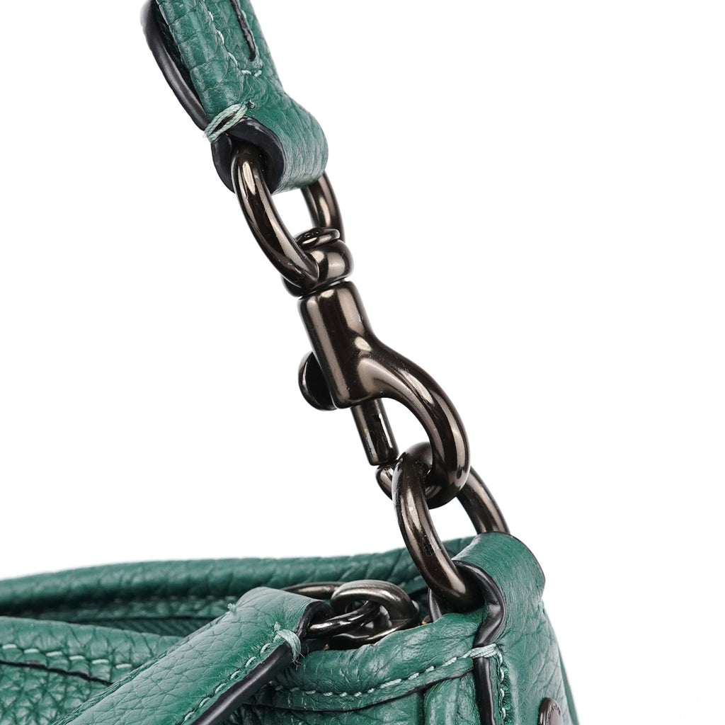 Green Pebbled Leather 2-Way Shoulder Bag
