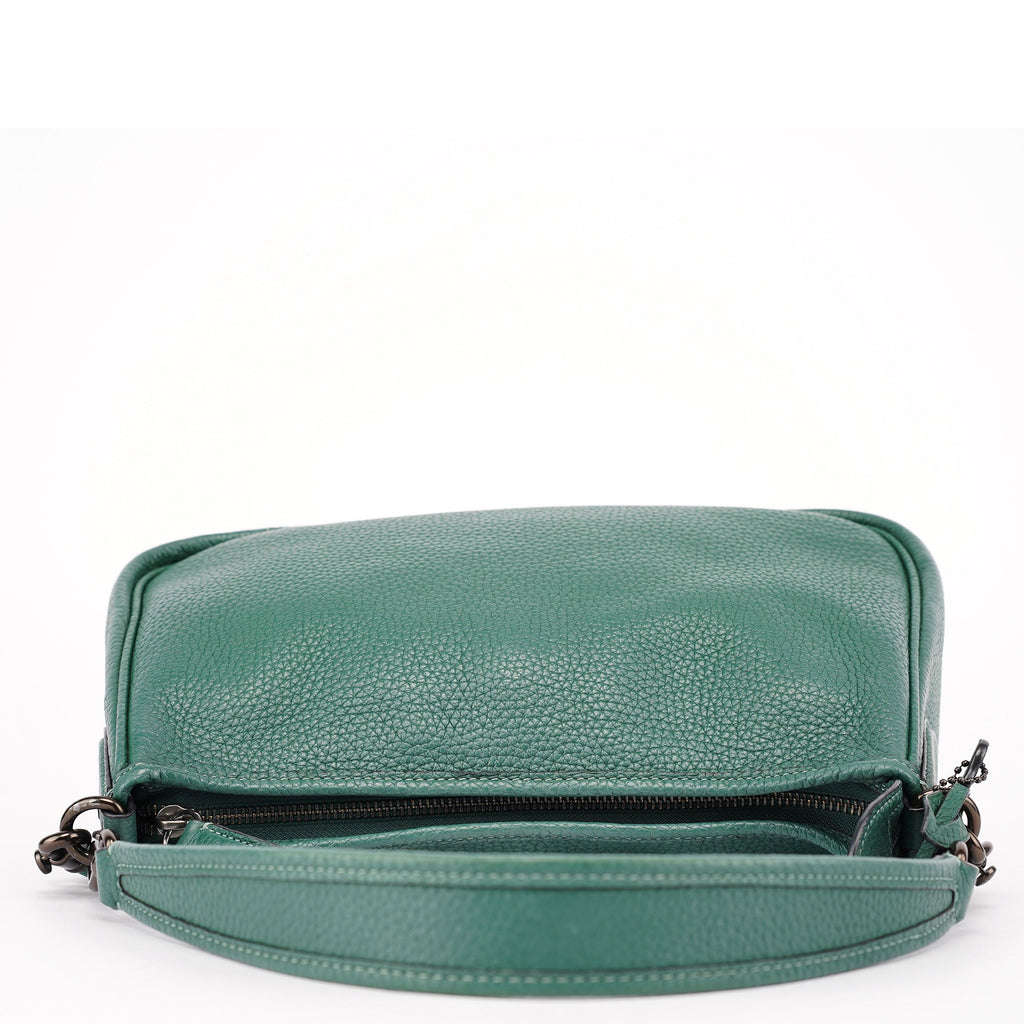 Green Pebbled Leather 2-Way Shoulder Bag