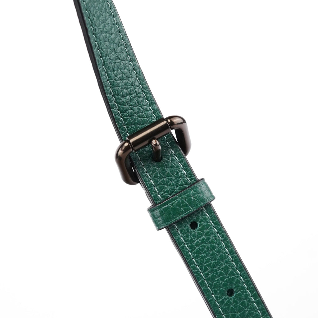 Green Pebbled Leather 2-Way Shoulder Bag