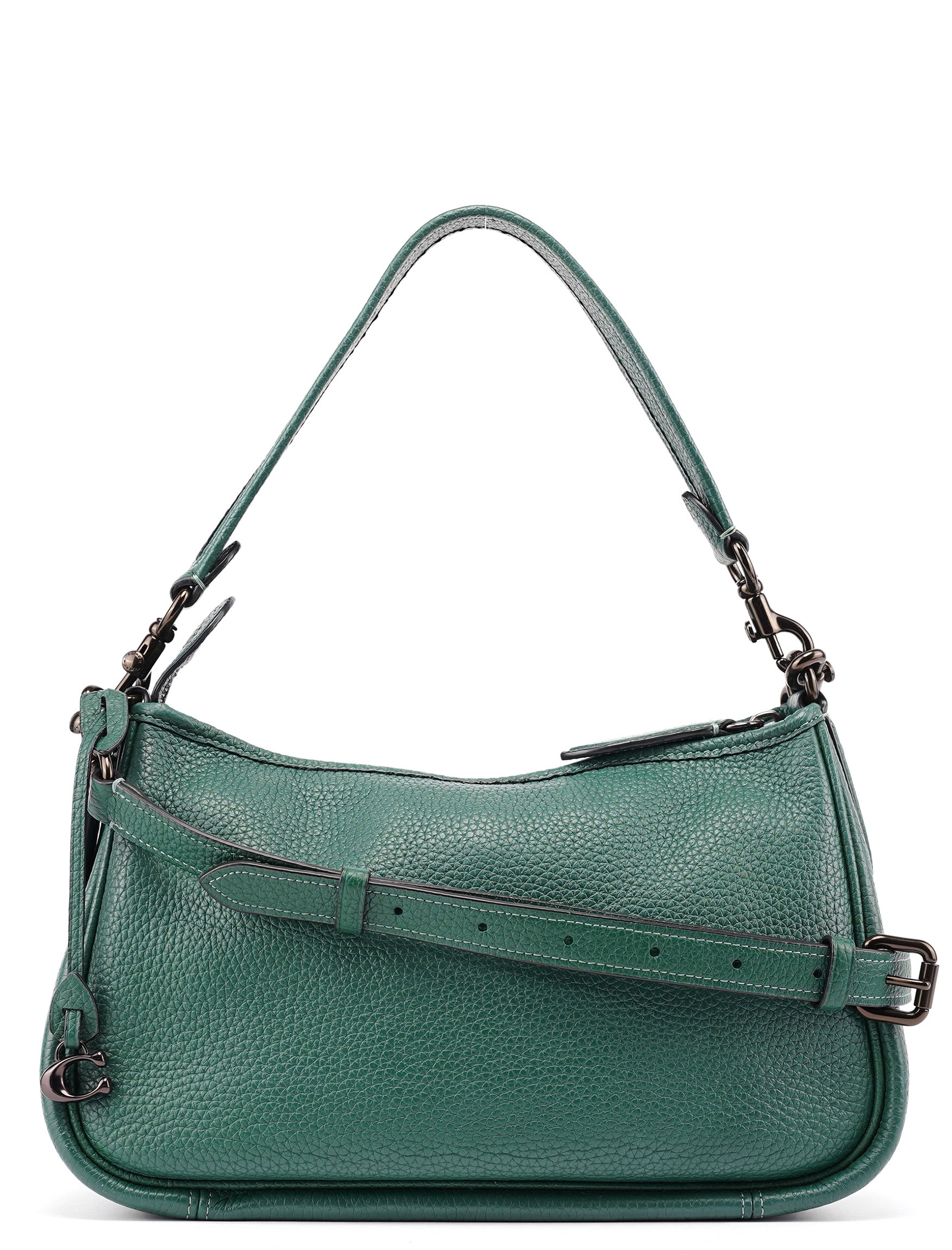 Green Pebbled Leather 2-Way Shoulder Bag