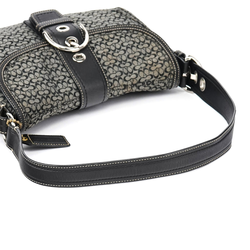 Grey Black Signature Soho Shoulder Bag