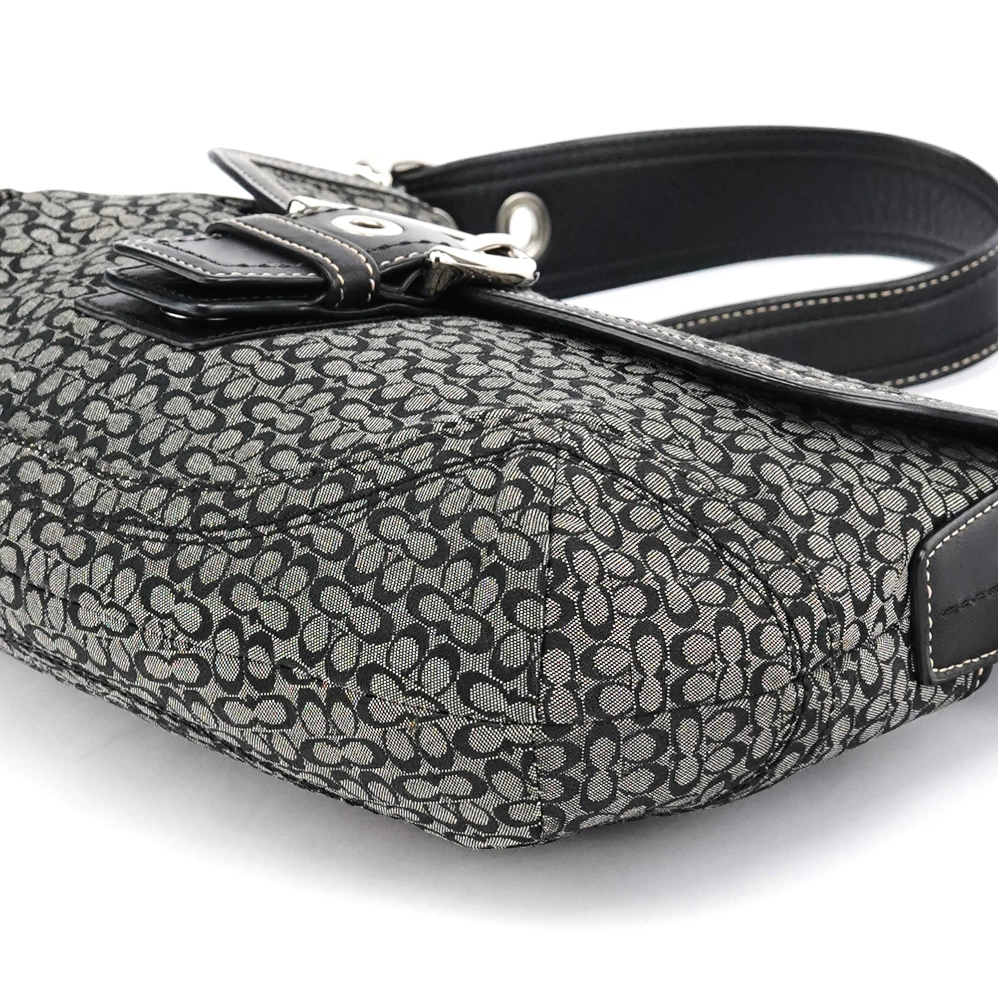 Grey Black Signature Soho Shoulder Bag