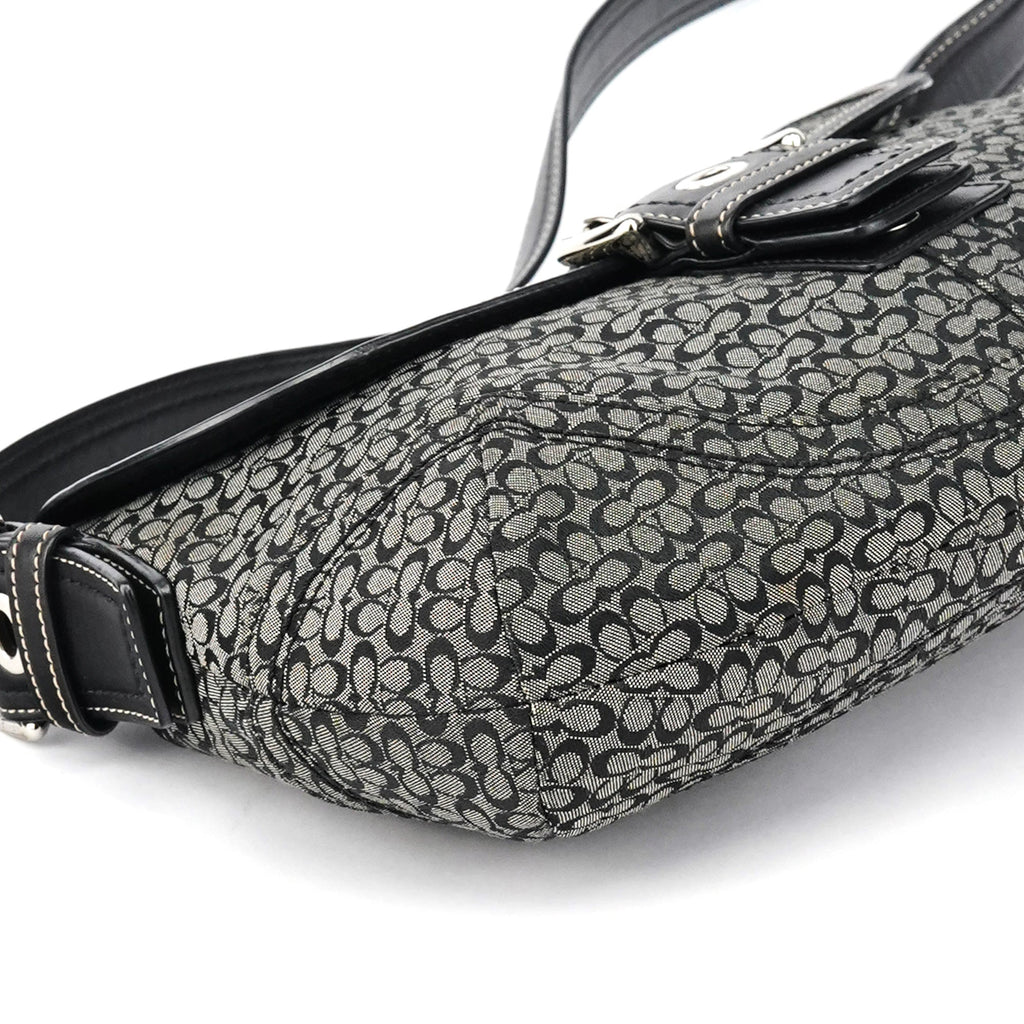 Grey Black Signature Soho Shoulder Bag