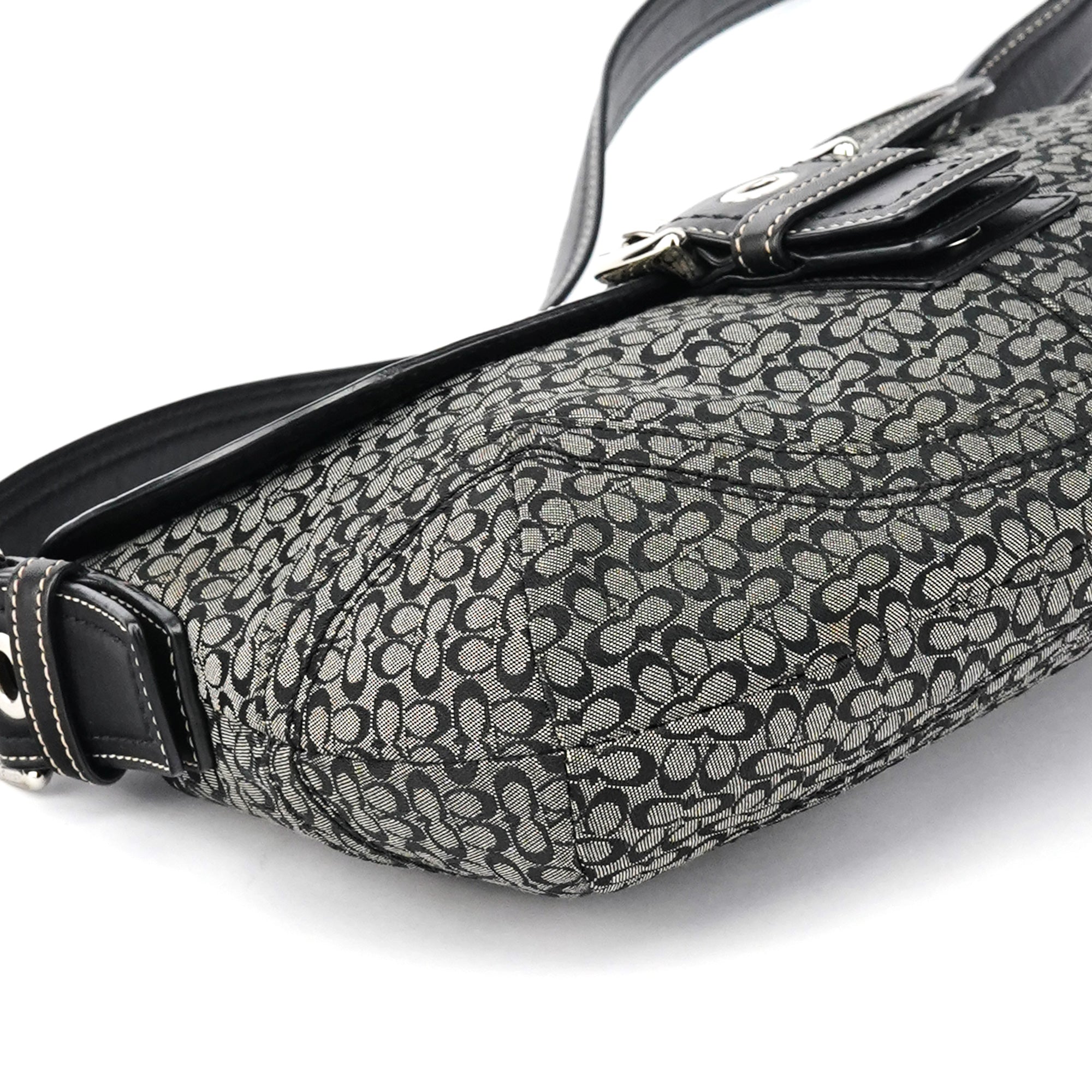 Grey Black Signature Soho Shoulder Bag