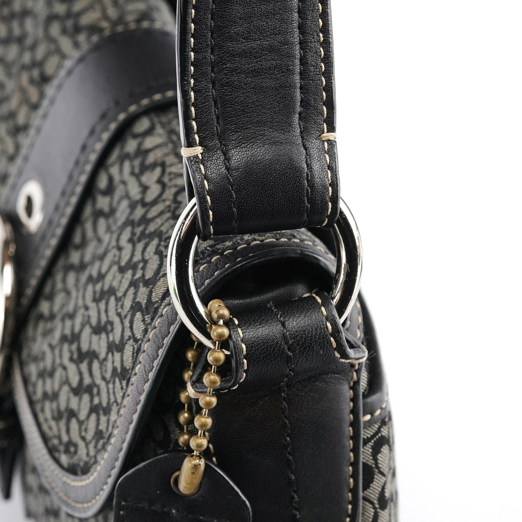 Grey Black Signature Soho Shoulder Bag