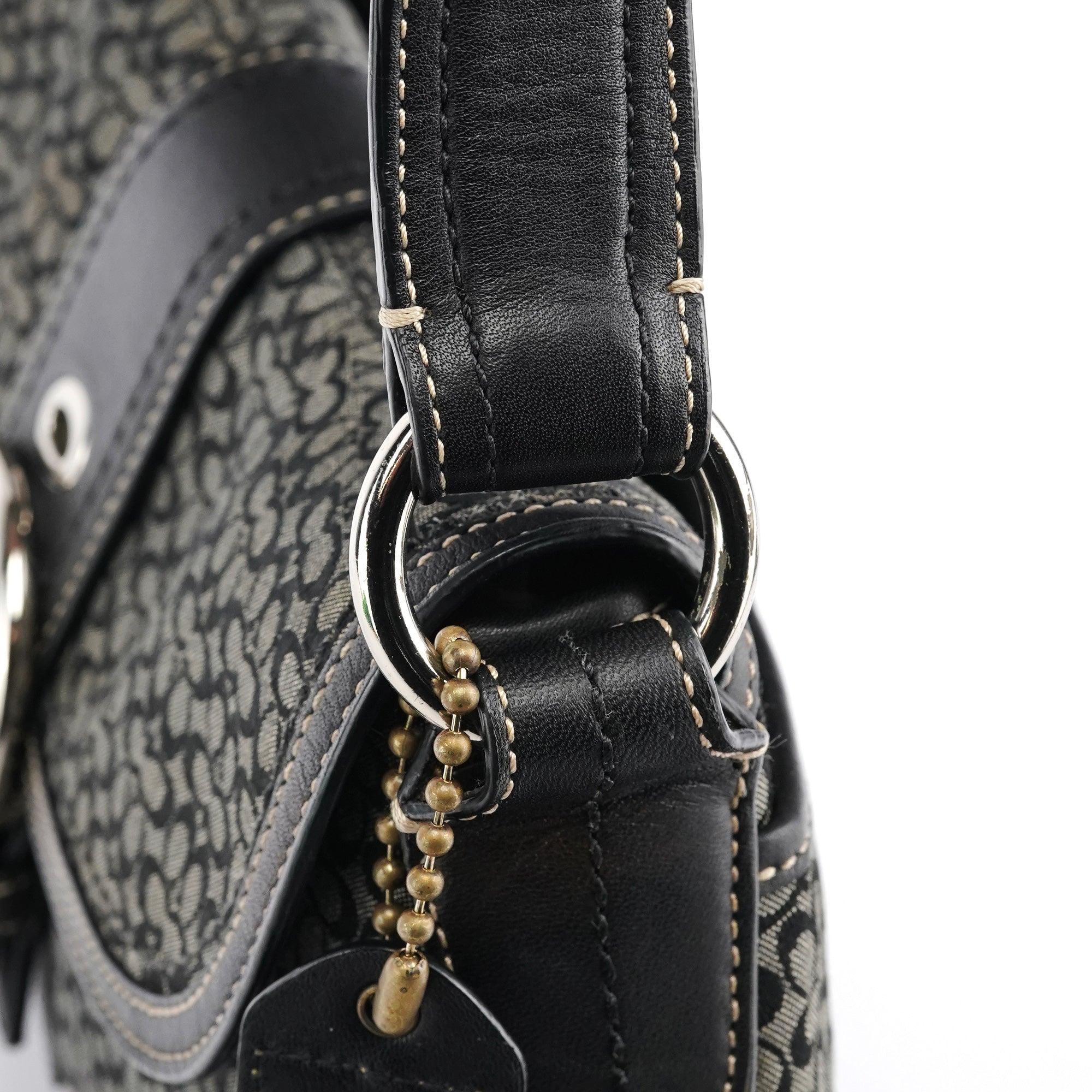 Grey Black Signature Soho Shoulder Bag