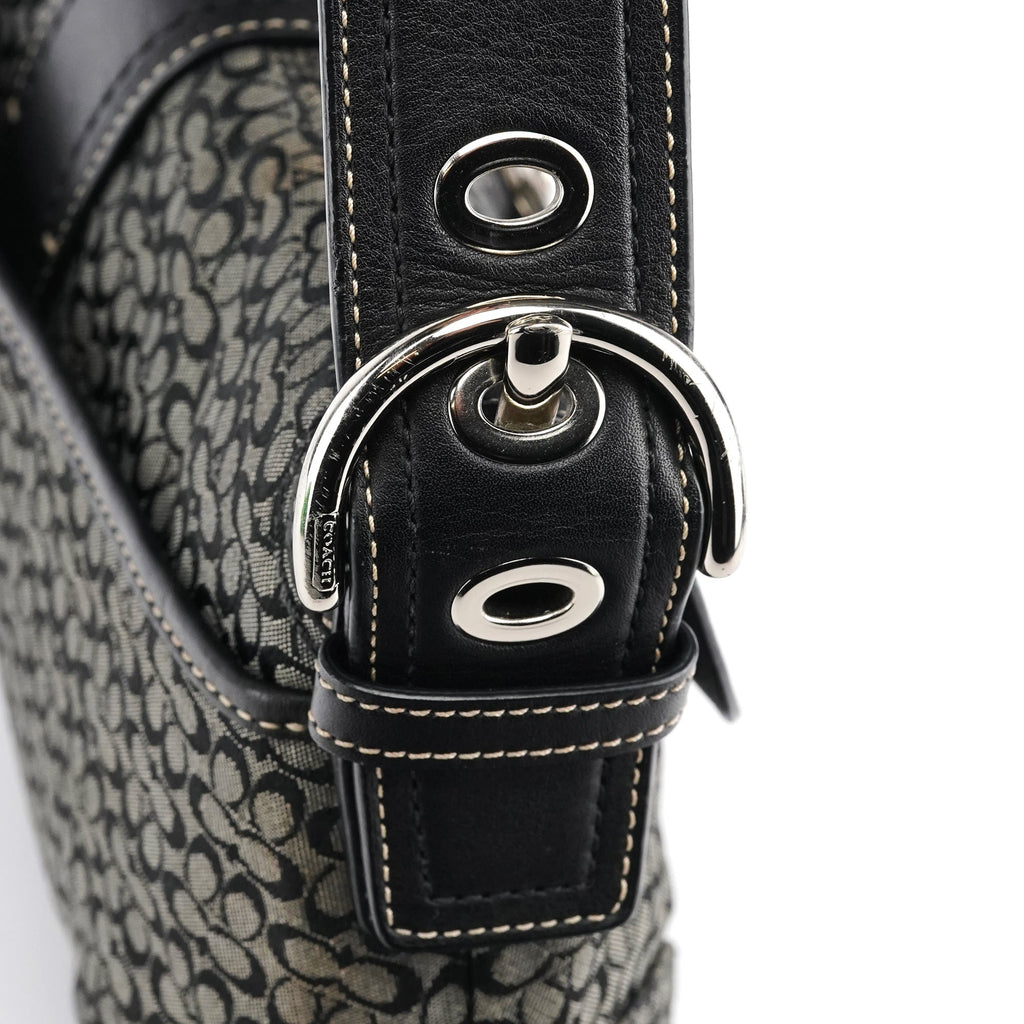 Grey Black Signature Soho Shoulder Bag