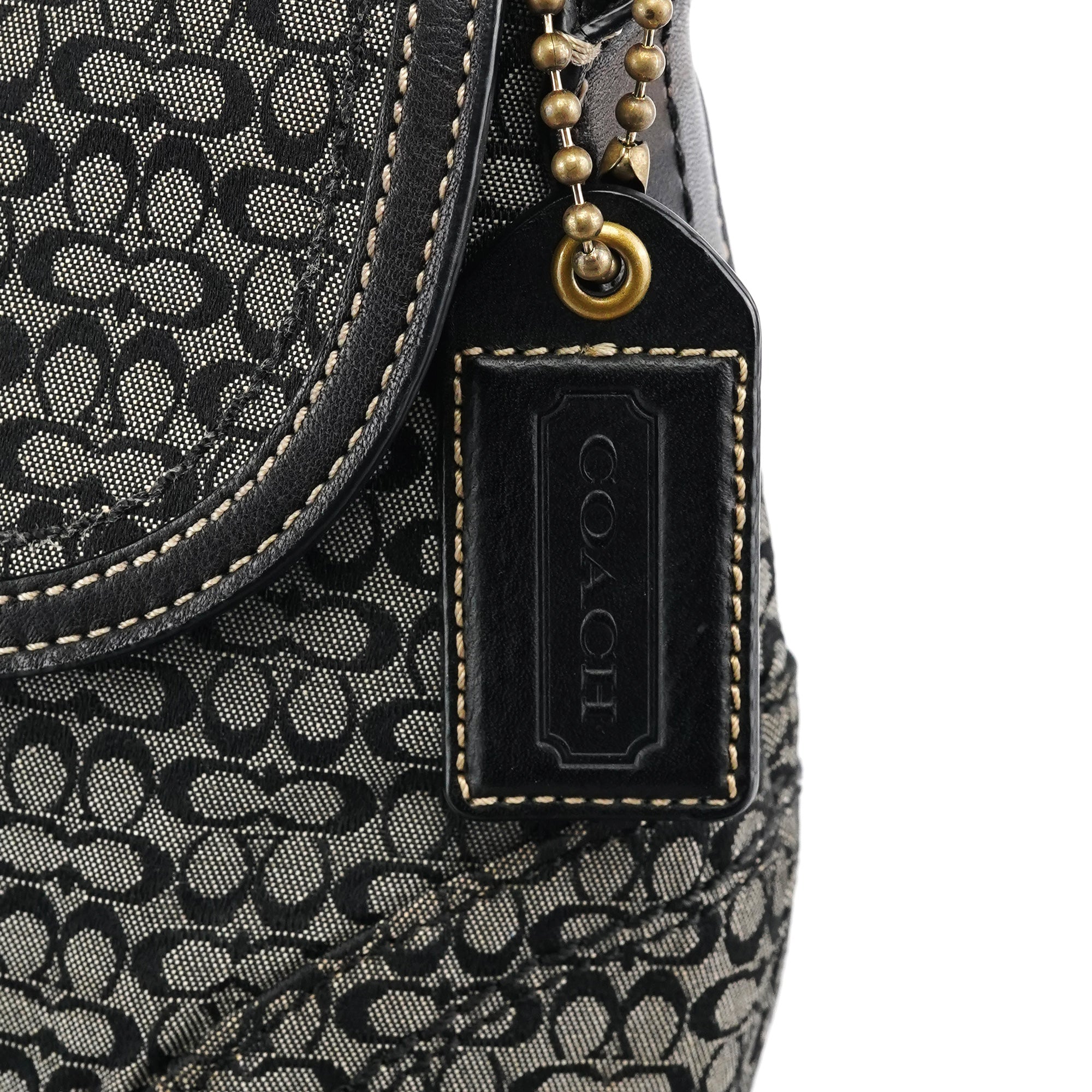 Grey Black Signature Soho Shoulder Bag