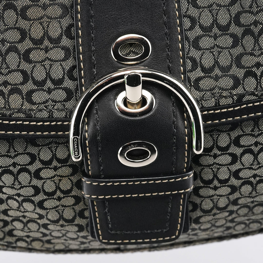 Grey Black Signature Soho Shoulder Bag