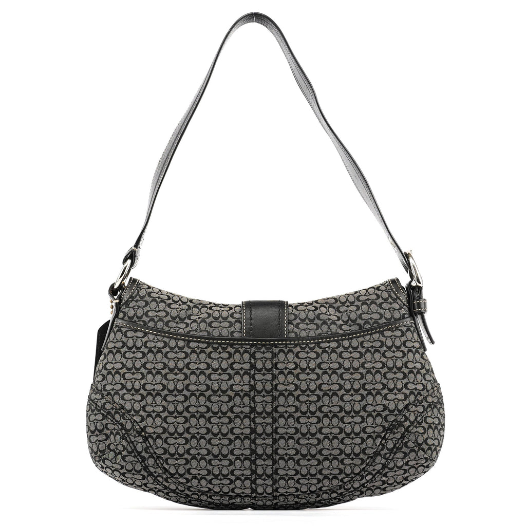 Grey Black Signature Soho Shoulder Bag