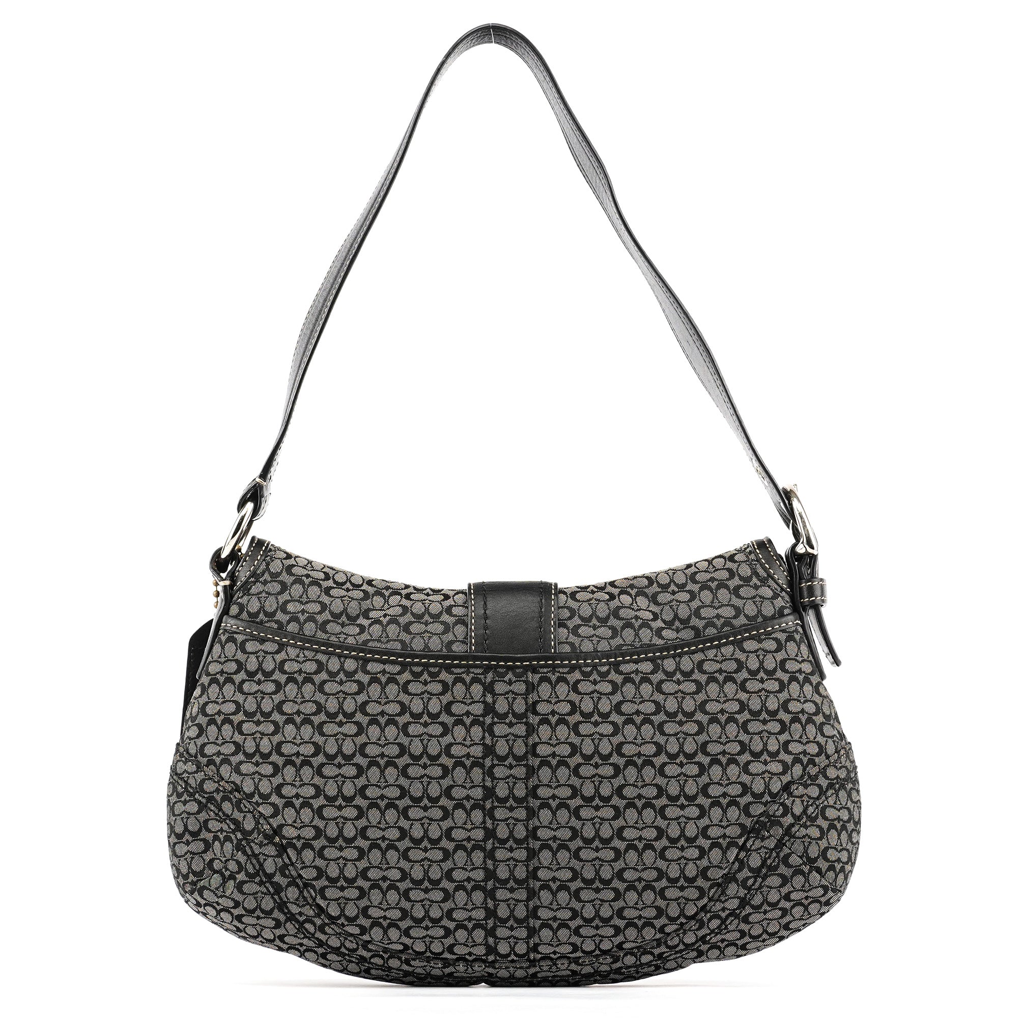 Grey Black Signature Soho Shoulder Bag