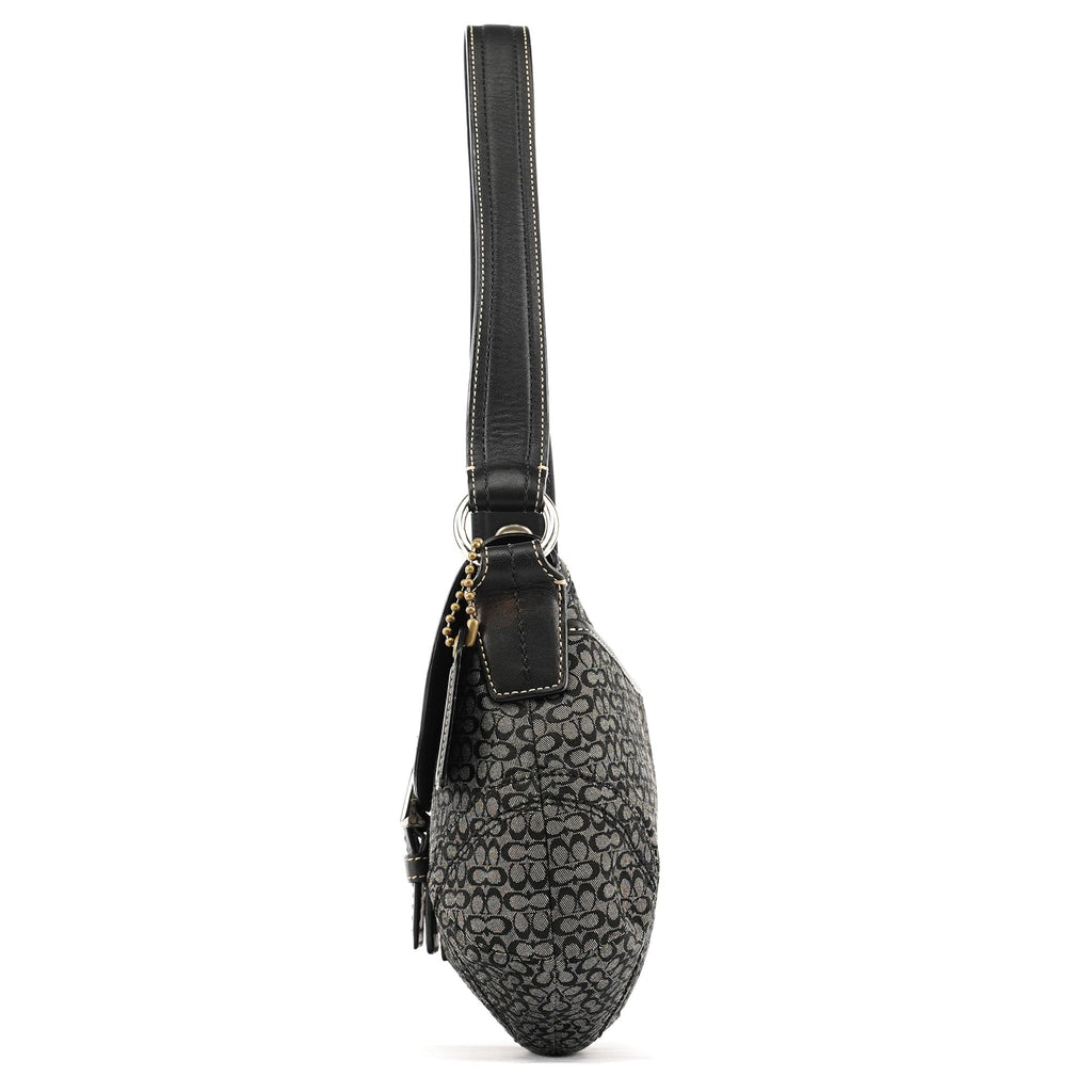Grey Black Signature Soho Shoulder Bag