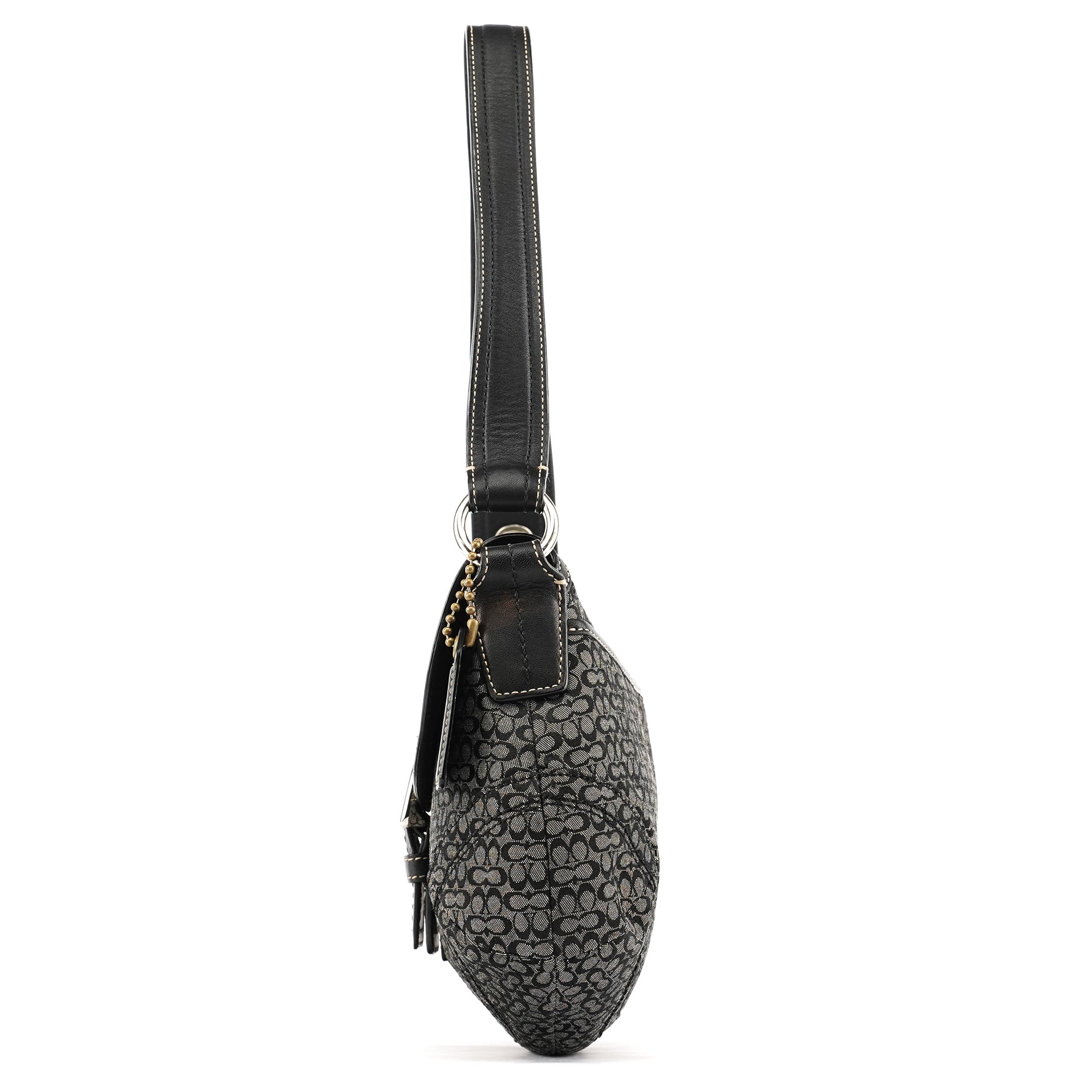Grey Black Signature Soho Shoulder Bag