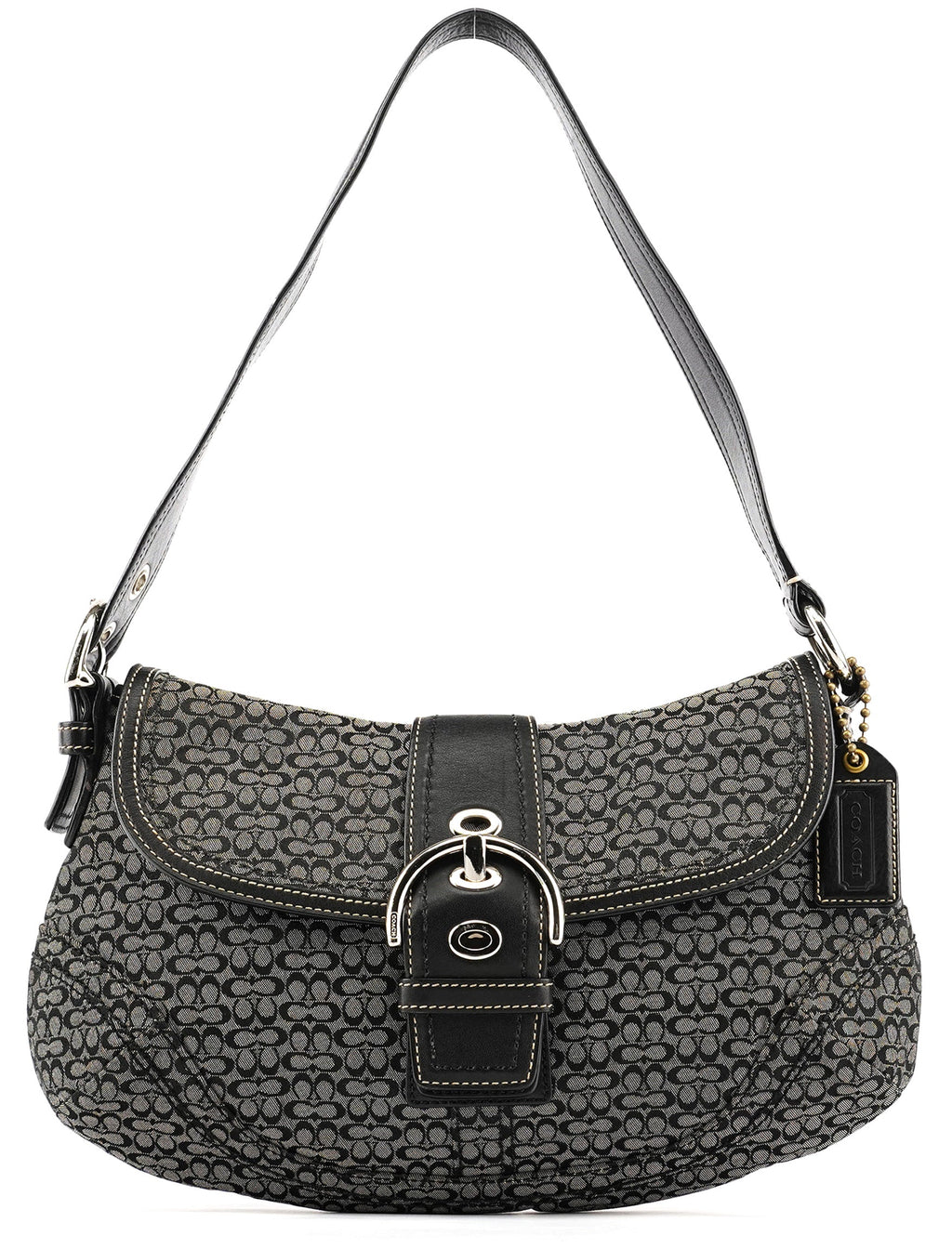 Grey Black Signature Soho Shoulder Bag