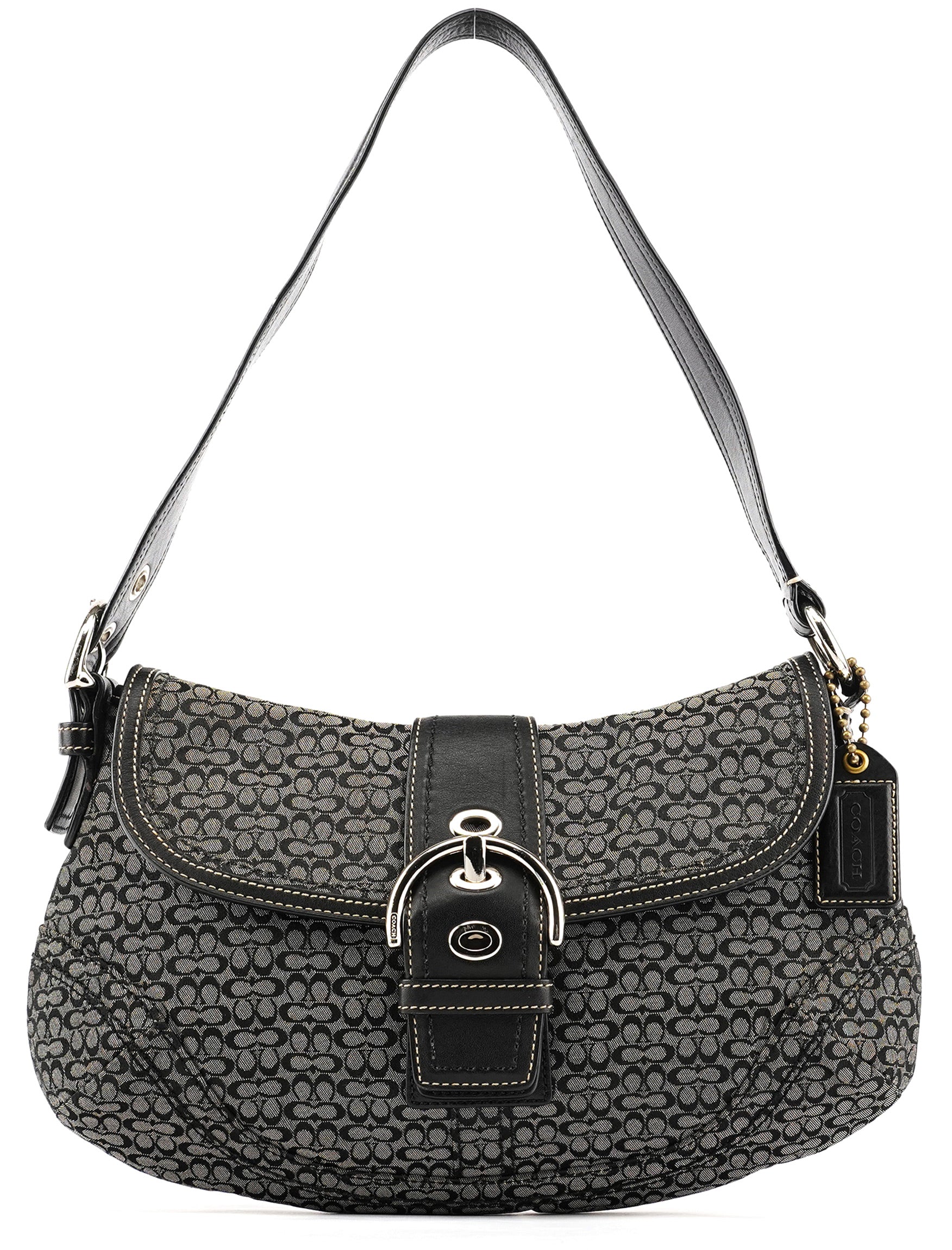Grey Black Signature Soho Shoulder Bag