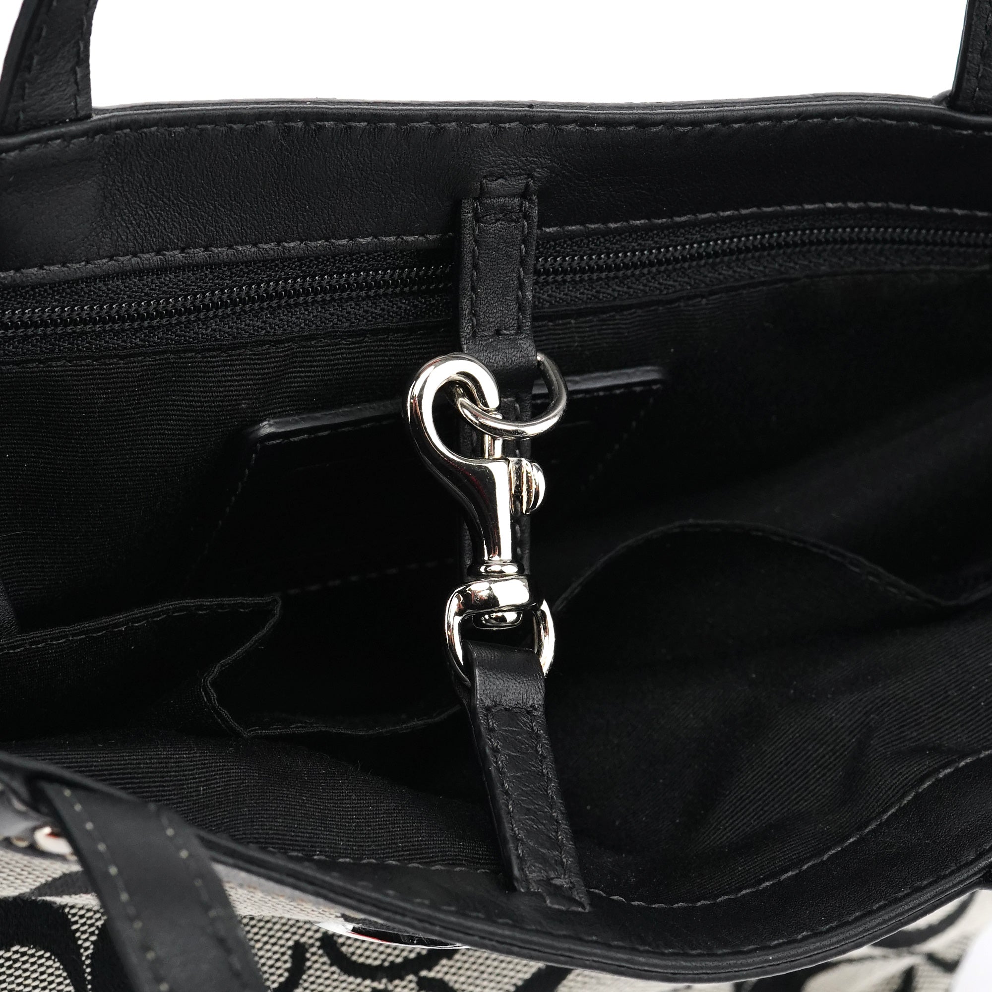 Grey Black Signature Tote Bag