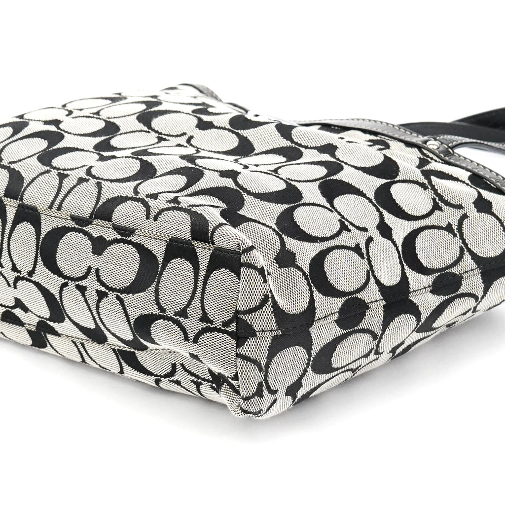 Grey Black Signature Tote Bag