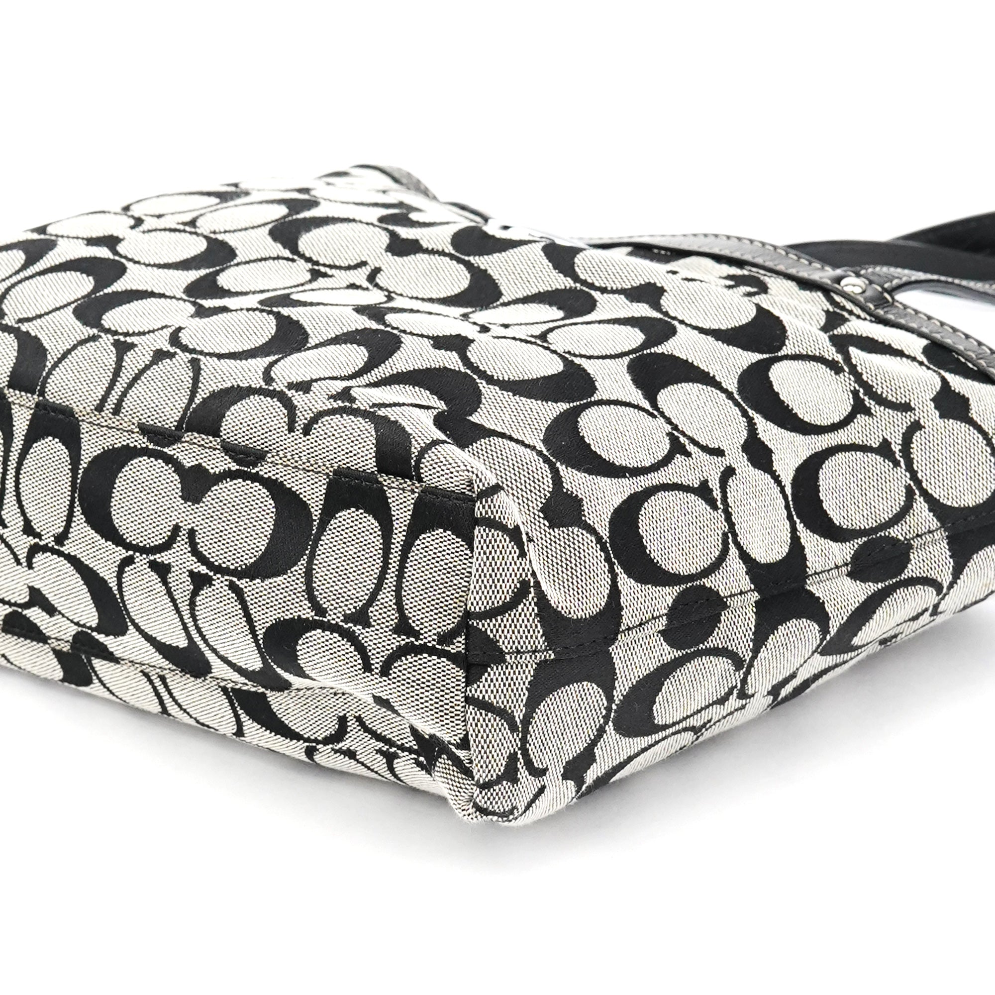 Grey Black Signature Tote Bag
