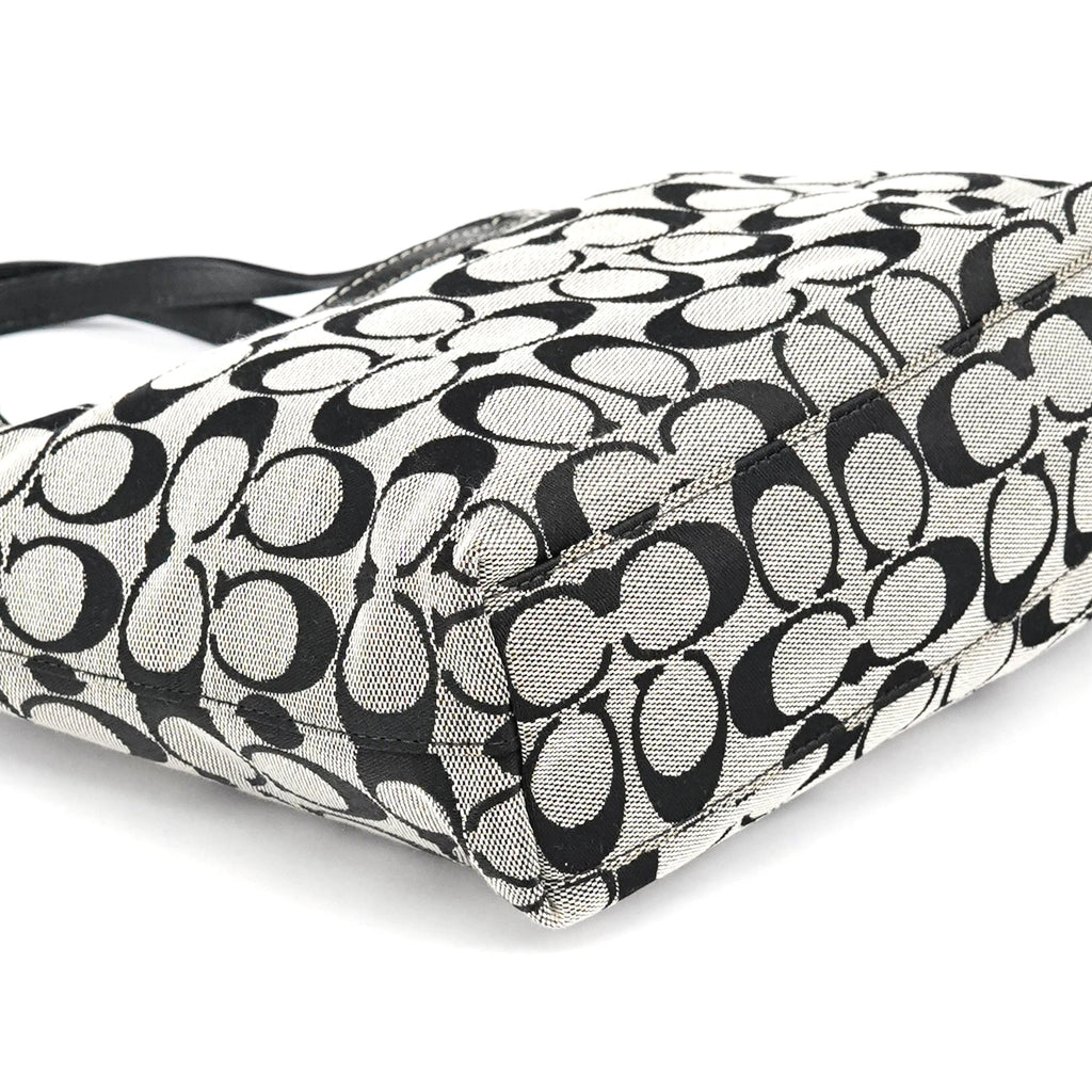 Grey Black Signature Tote Bag