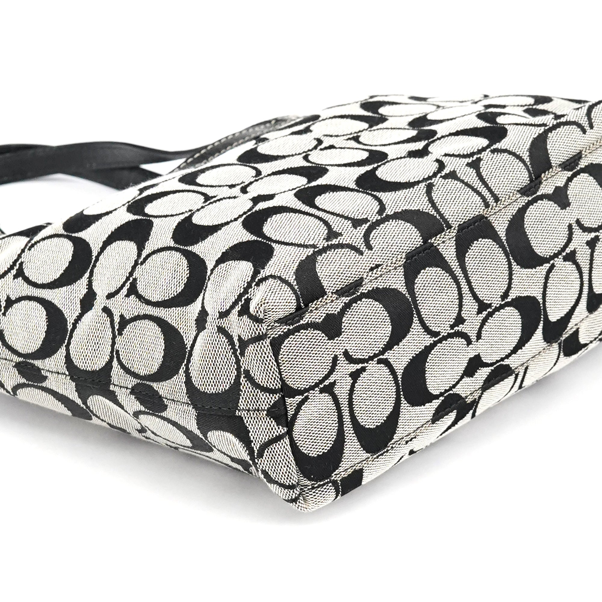 Grey Black Signature Tote Bag