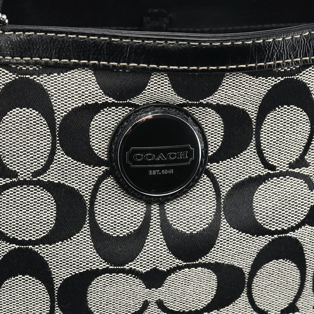 Grey Black Signature Tote Bag