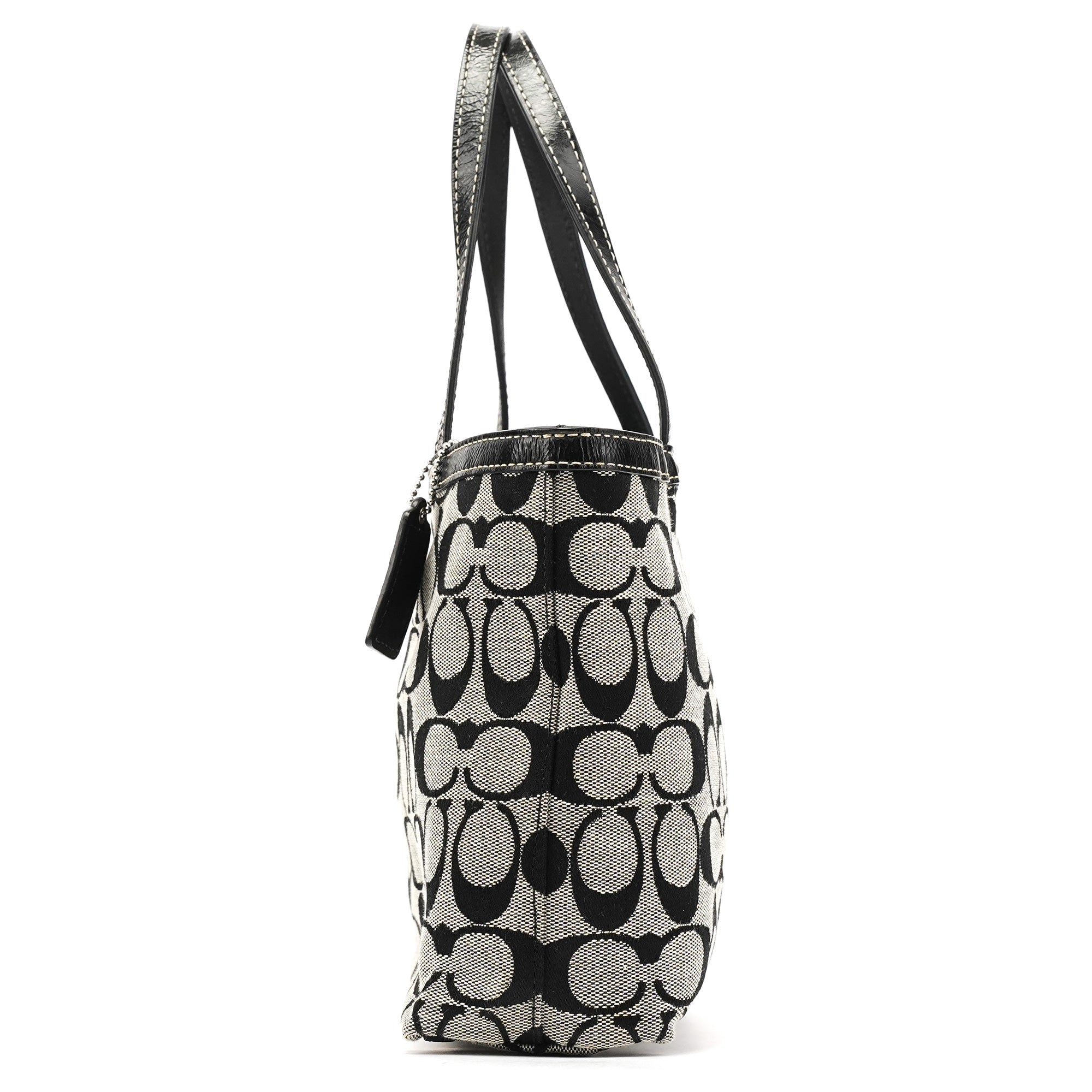 Grey Black Signature Tote Bag