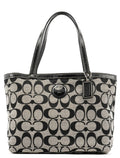 Grey Black Signature Tote Bag