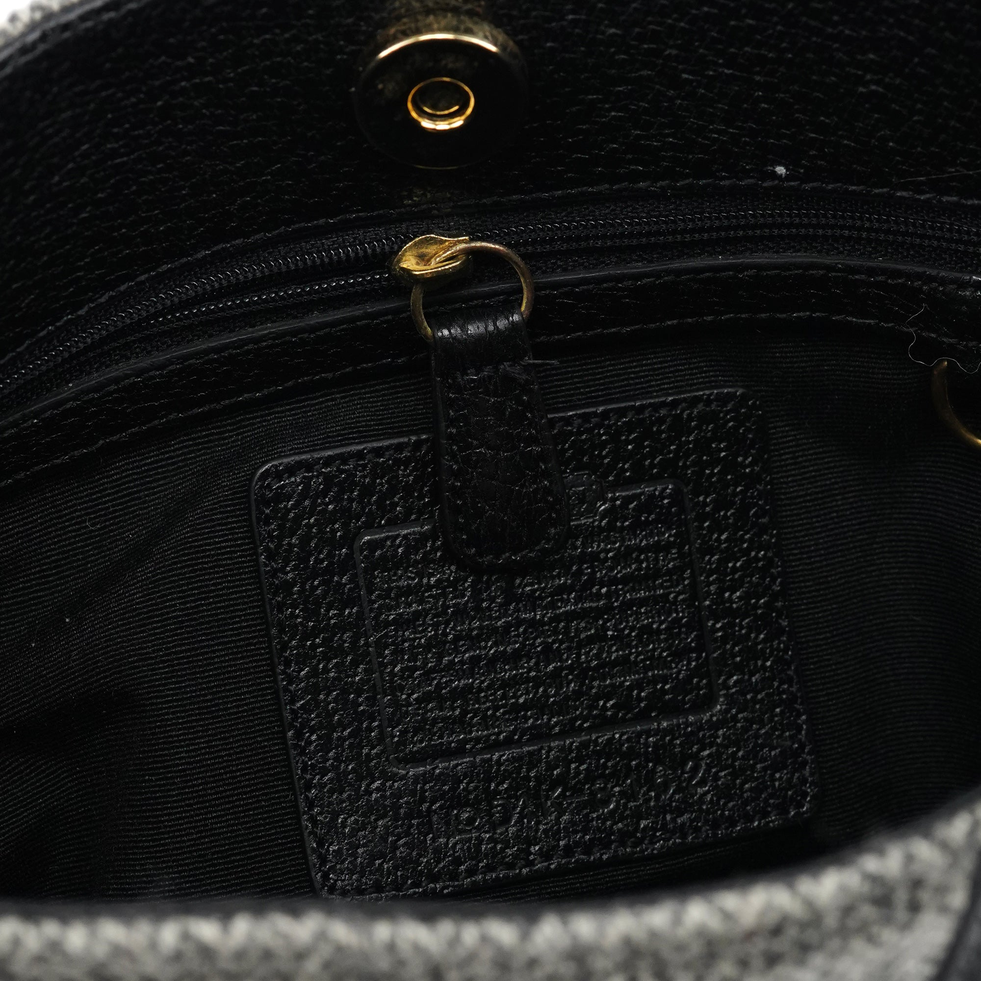 Grey Herringbone Wool Shoulder Bag