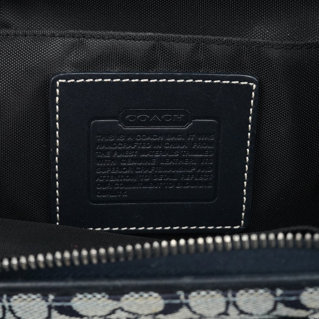 Grey Navy Signature Canvas Tote Bag