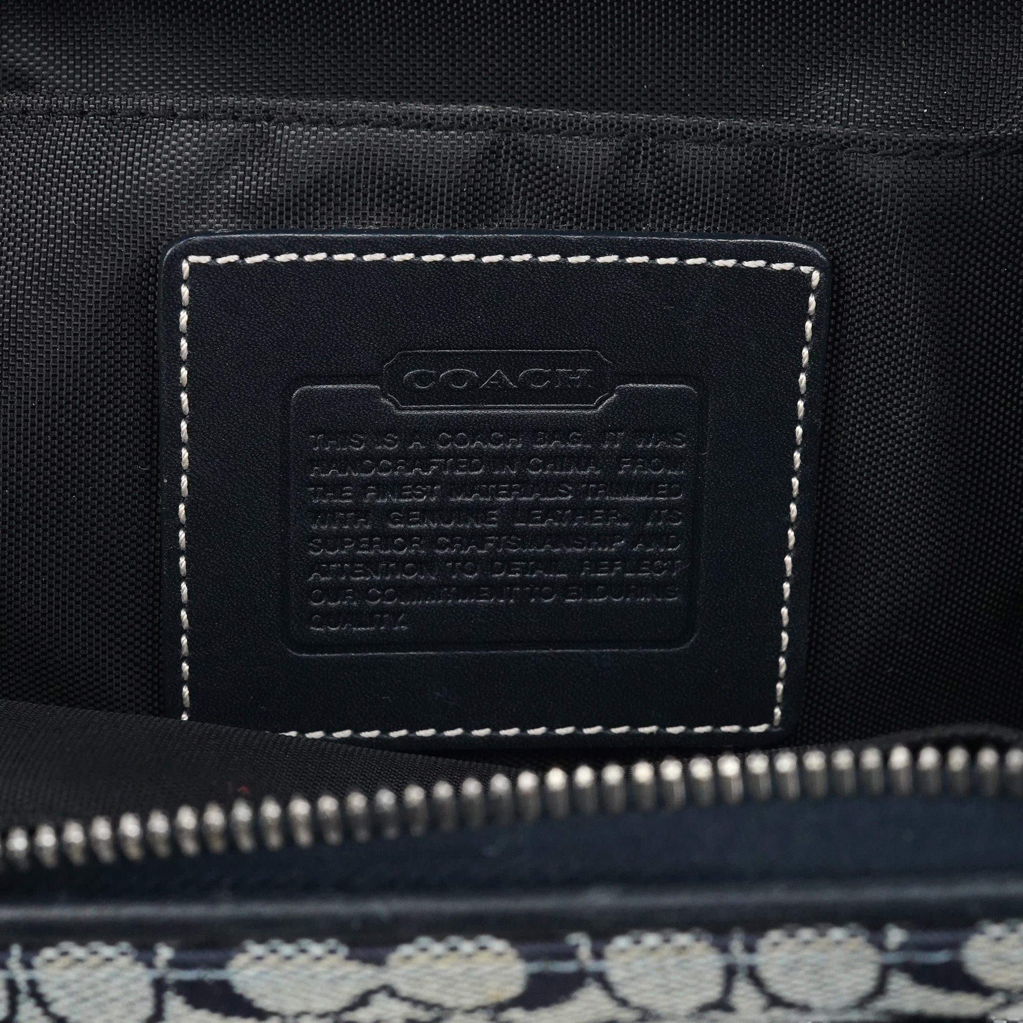 Grey Navy Signature Canvas Tote Bag