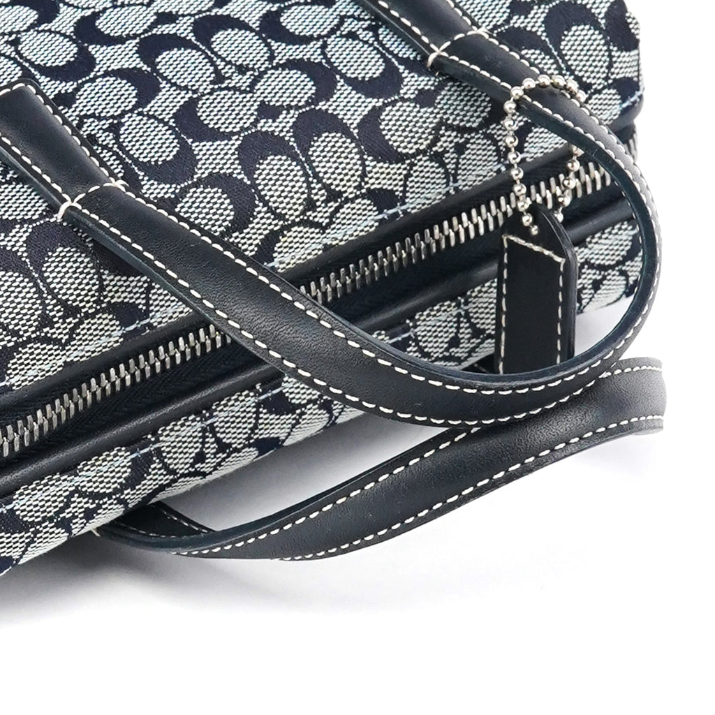 Grey Navy Signature Canvas Tote Bag
