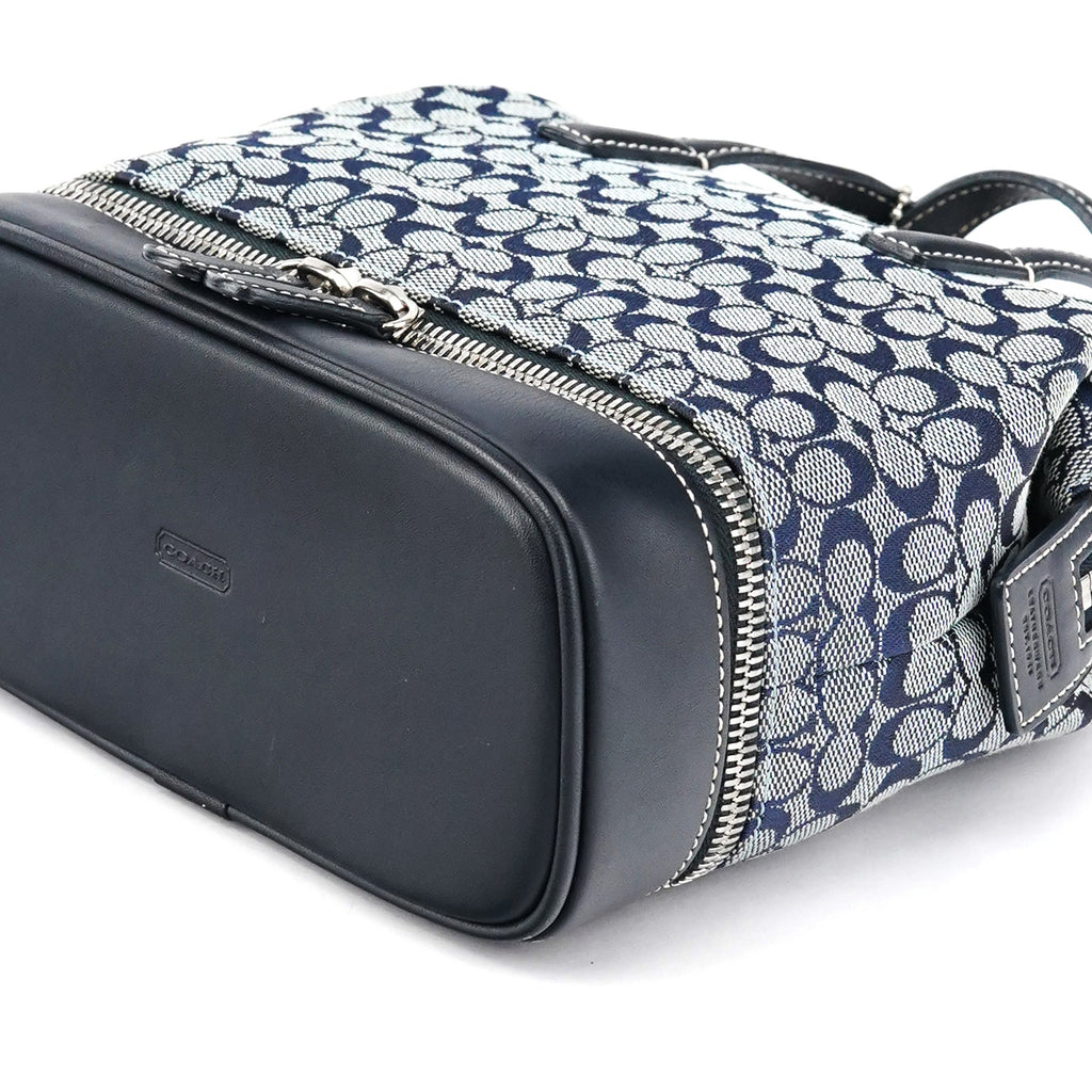 Grey Navy Signature Canvas Tote Bag