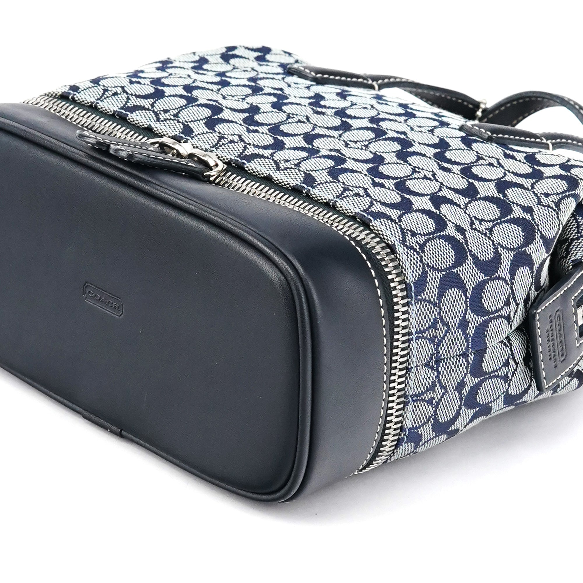 Grey Navy Signature Canvas Tote Bag