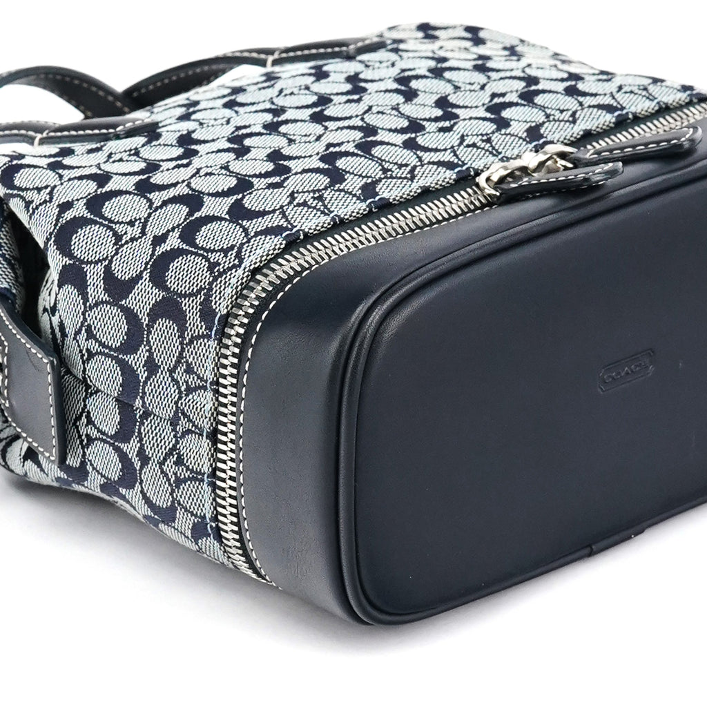 Grey Navy Signature Canvas Tote Bag