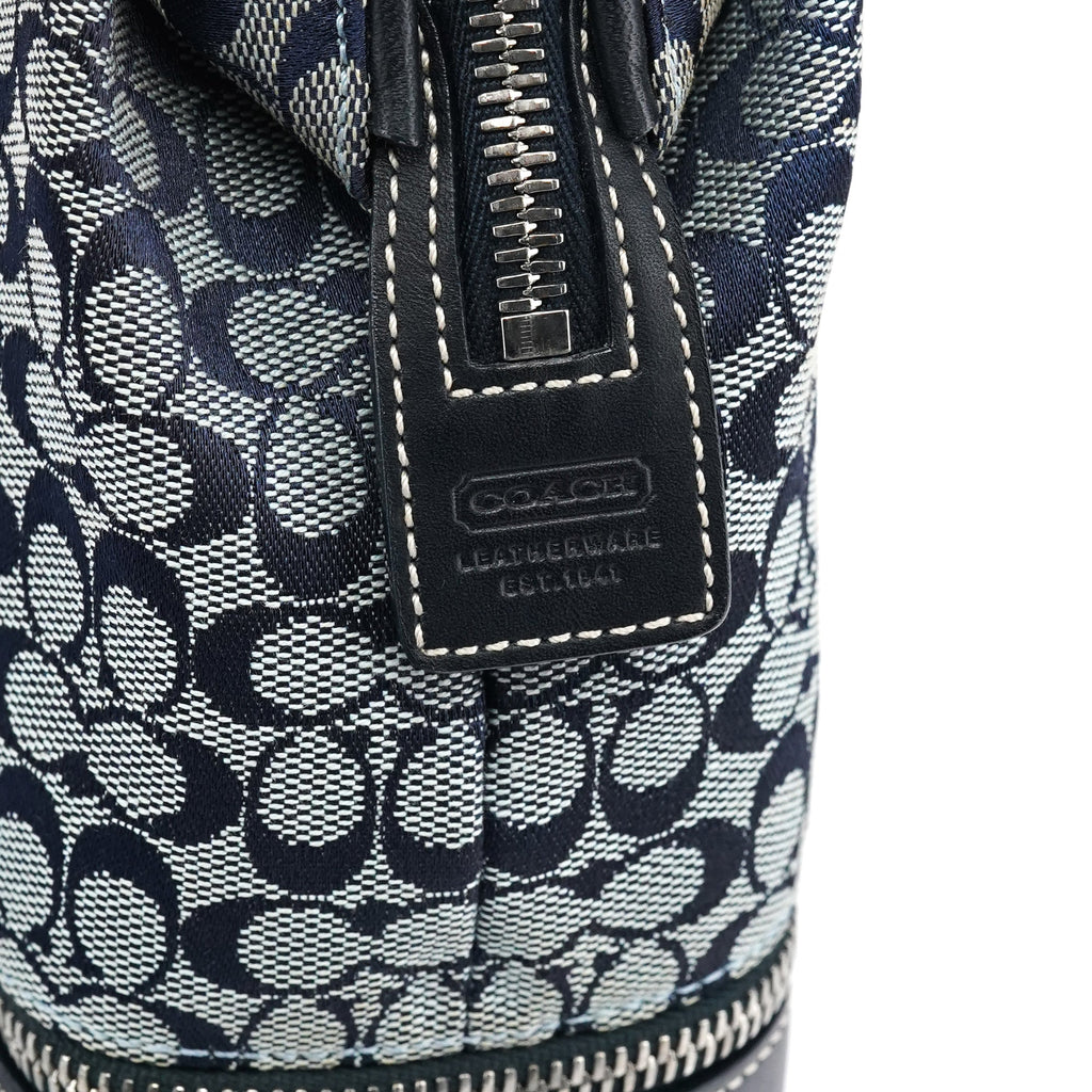 Grey Navy Signature Canvas Tote Bag