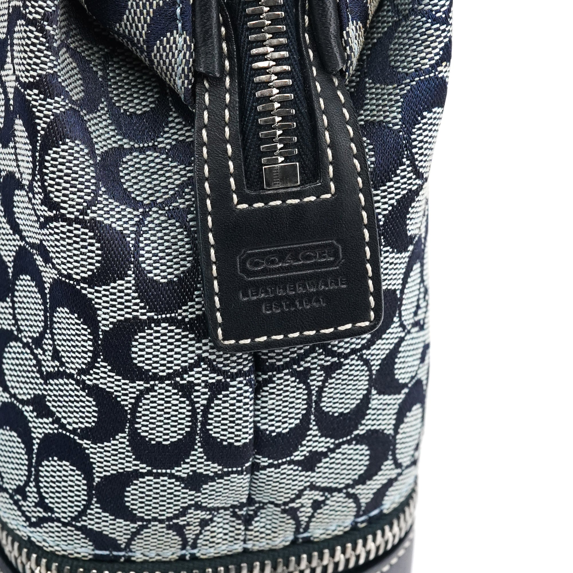 Grey Navy Signature Canvas Tote Bag
